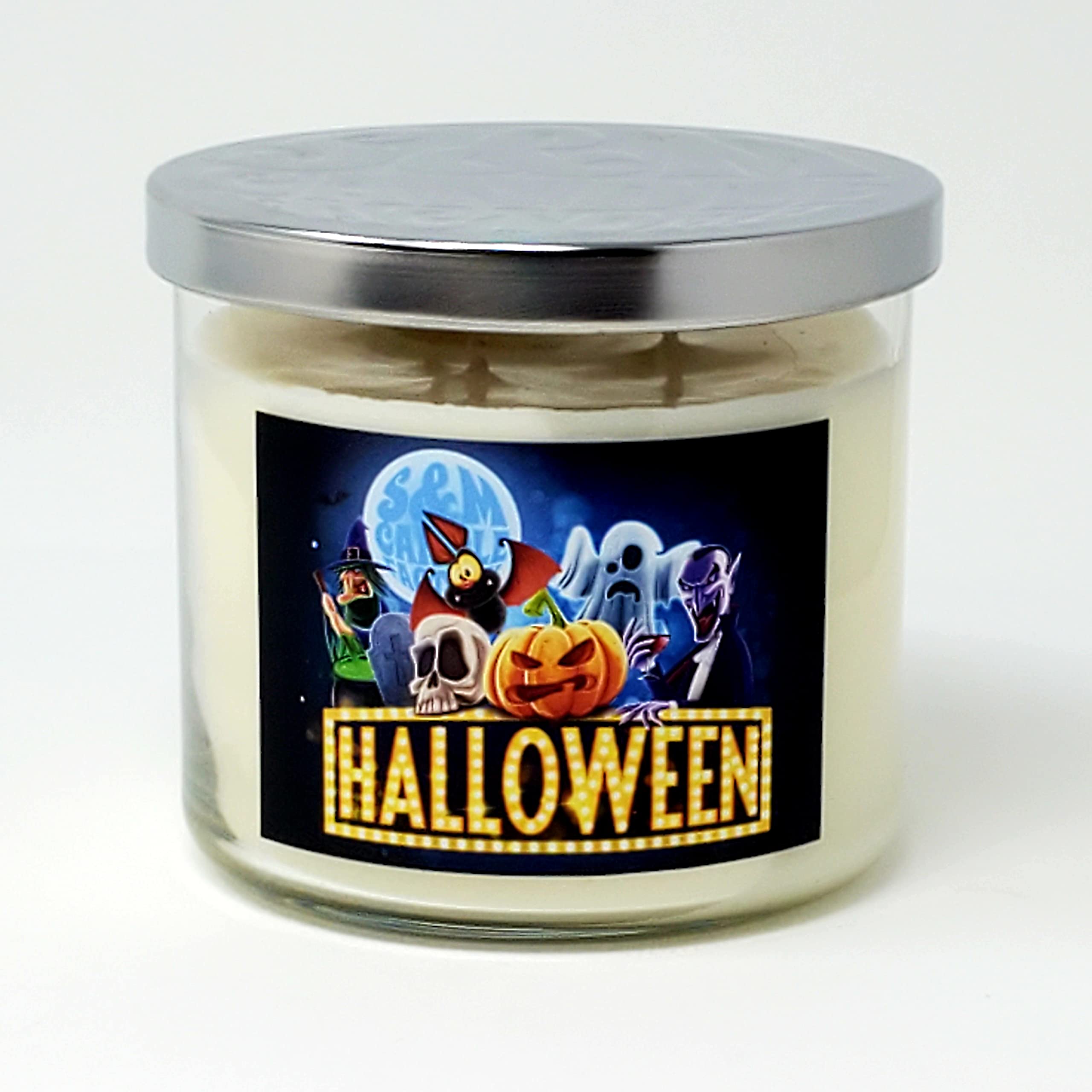 Halloween Scented Soy Wax Candle - Large 3 Wick Trick or Treat Candle for Home Decor, Party Favors & Spooky Ambiance | Happy Halloween Gift Idea
