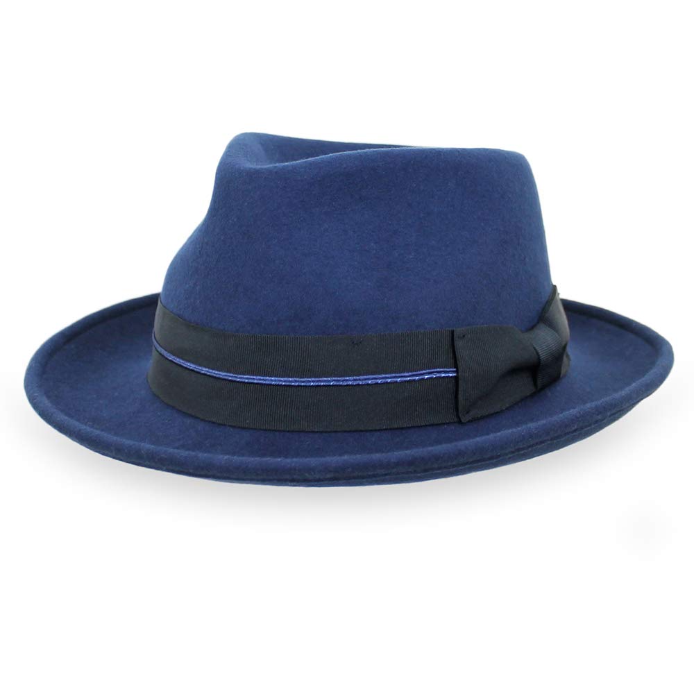 Wool Crushable Fedora Hat for Men - Black, Grey, Navy, Brown - Perfect for Outdoor & Dress Occasions