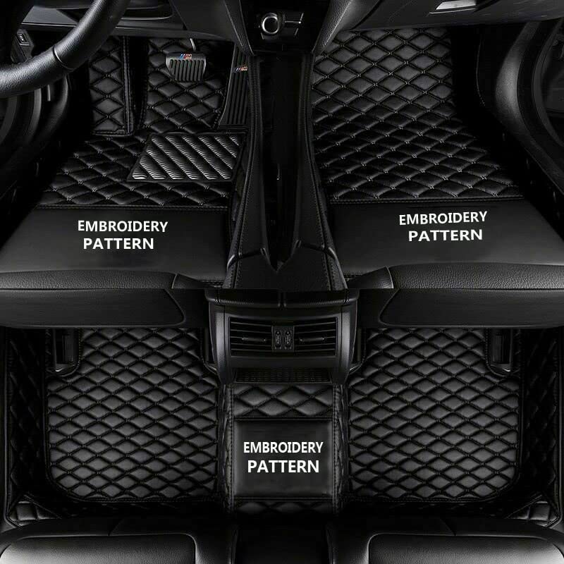 Custom Fit Car Floor Mats for 99% Sedan, SUV & Sports Cars - Full Coverage Non-Slip Leather Liners with Premium Protection (Black) - Perfect for Daily Commutes, Road Trips & All-Weather Driving