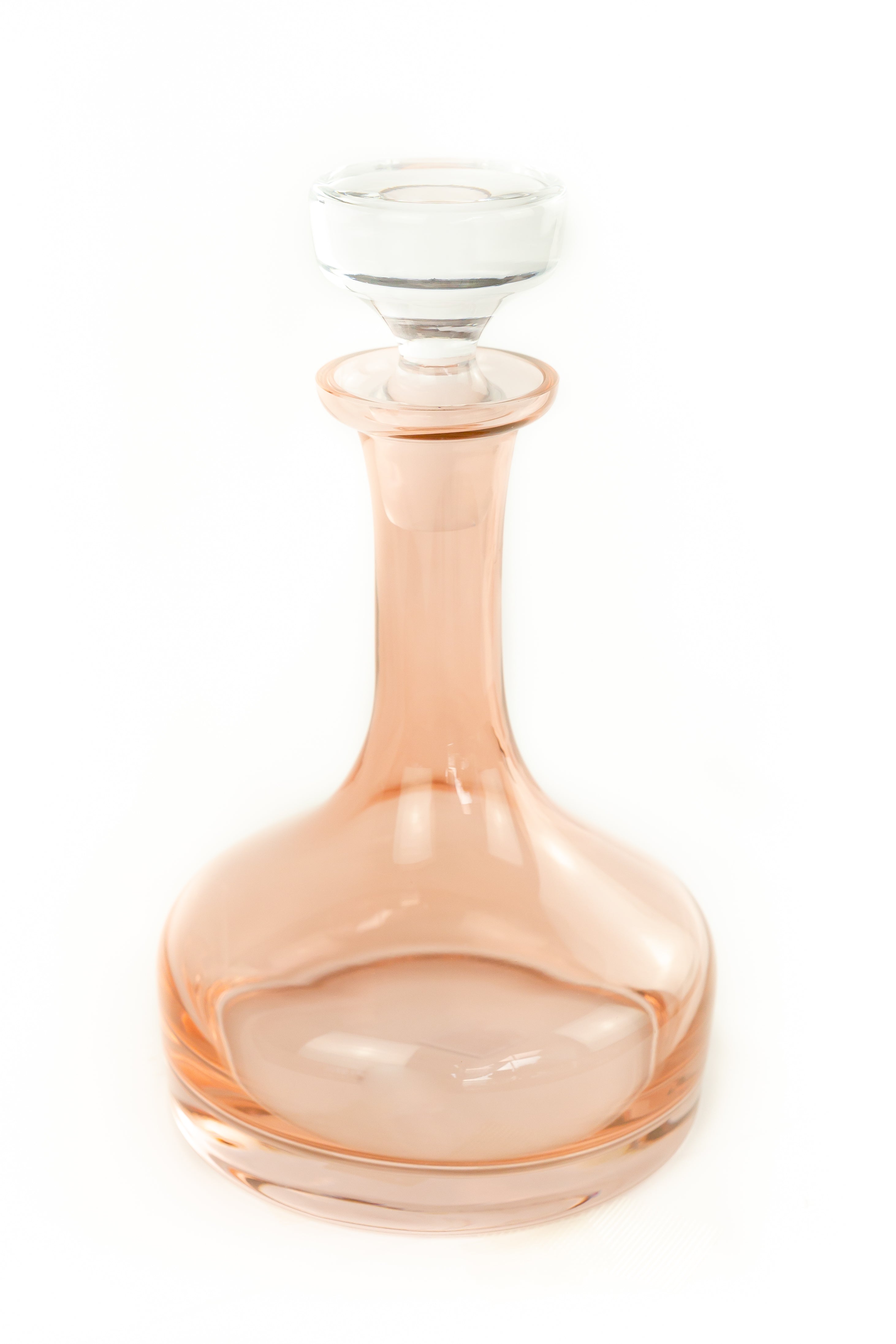 Elegant Estelle Colored Glass Decanter - Blush Pink Wine Carafe for Home Bar, Dining & Gift Giving | Perfect for Parties, Weddings & Special Occasions