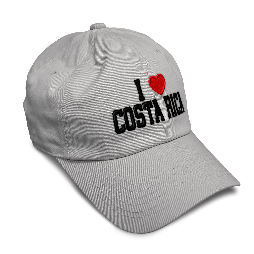 Soft Cotton Twill Baseball Cap - 'I Love Costa Rica' Dad Hat for Men & Women | Casual Outdoor Sun Protection & Travel Accessory