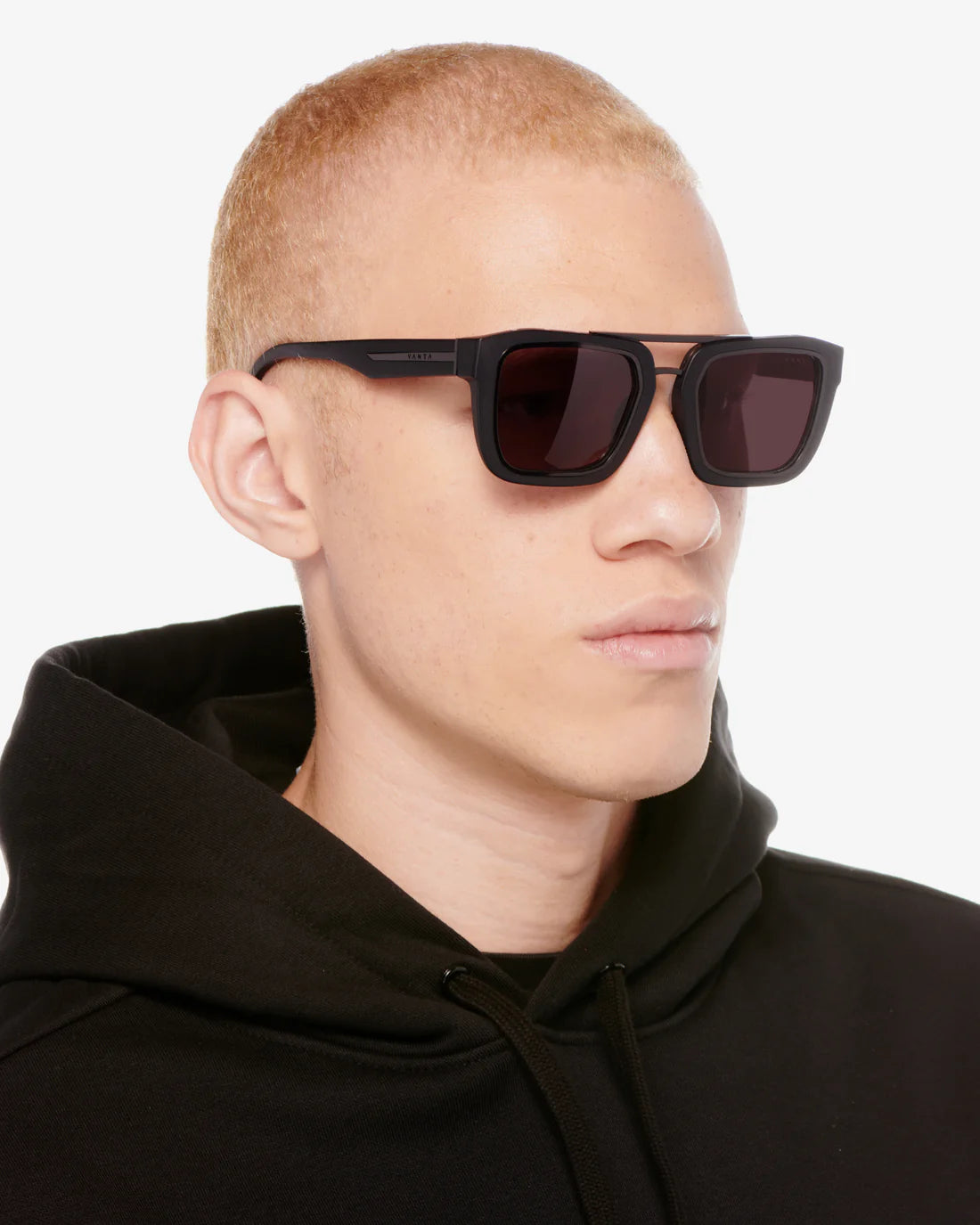 VANTA Draco Sunglasses - Matte Black & Black Metal Frame - Polarized UV Protection - Stylish & Durable for Outdoor Activities, Driving, and Fashion