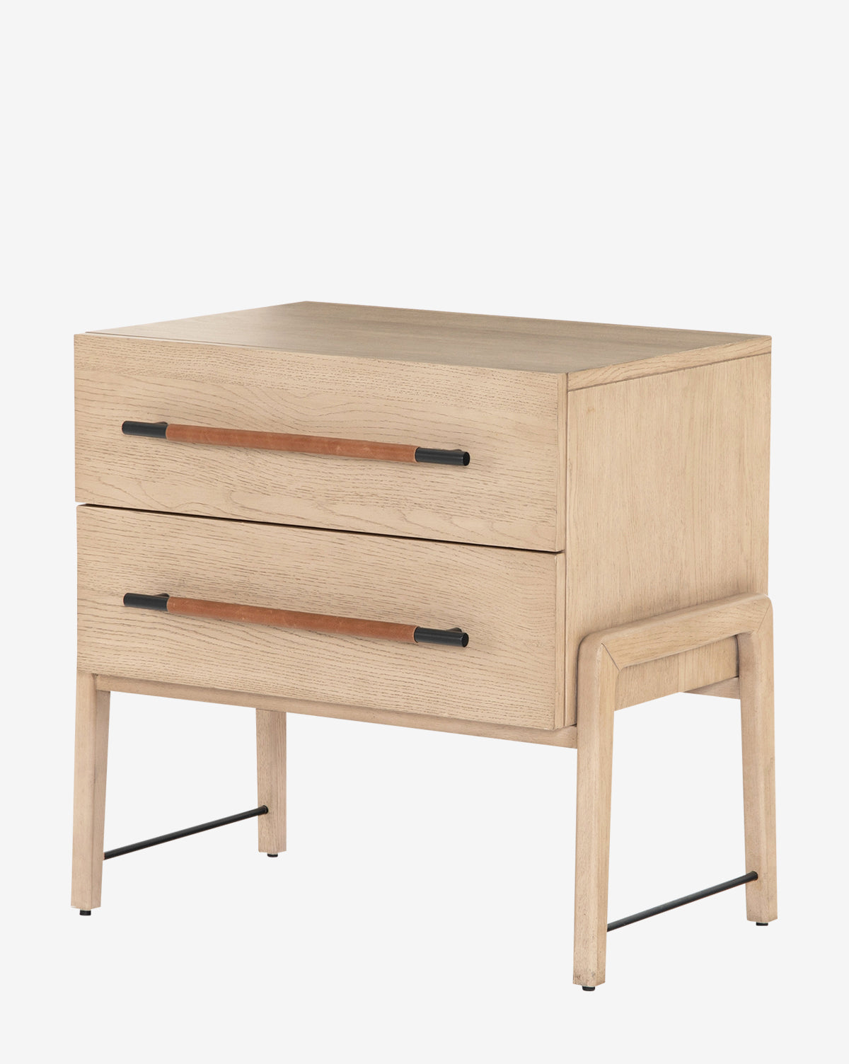 Ralston 2 Drawer Nightstand - Modern Bedside Table with Storage for Bedroom, Living Room & Office - Compact Wooden End Table with Smooth Gliding Drawers