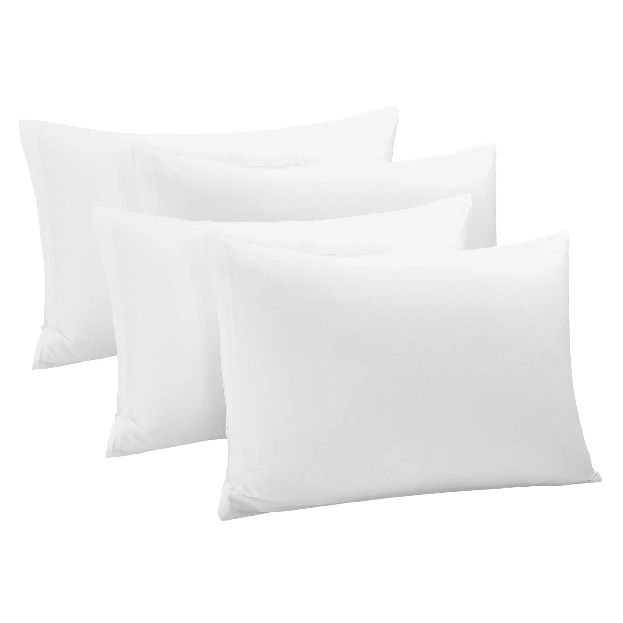 Premium 4-Pack Standard Size Pillow Cases (20x26 Inches) - Soft White Pillow Covers with Envelope Closure for Home, Hotel, Camping & Travel - Breathable & Durable Bedding Essentials