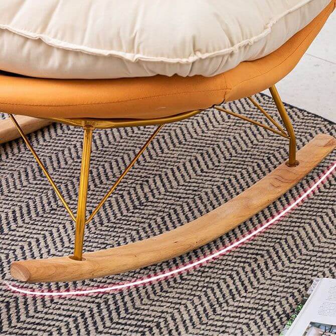 Modern Flannel Upholstered Rocking Chair with Removable Back Cushion - Comfortable Indoor Lounge Chair for Nursery, Living Room & Reading Nook