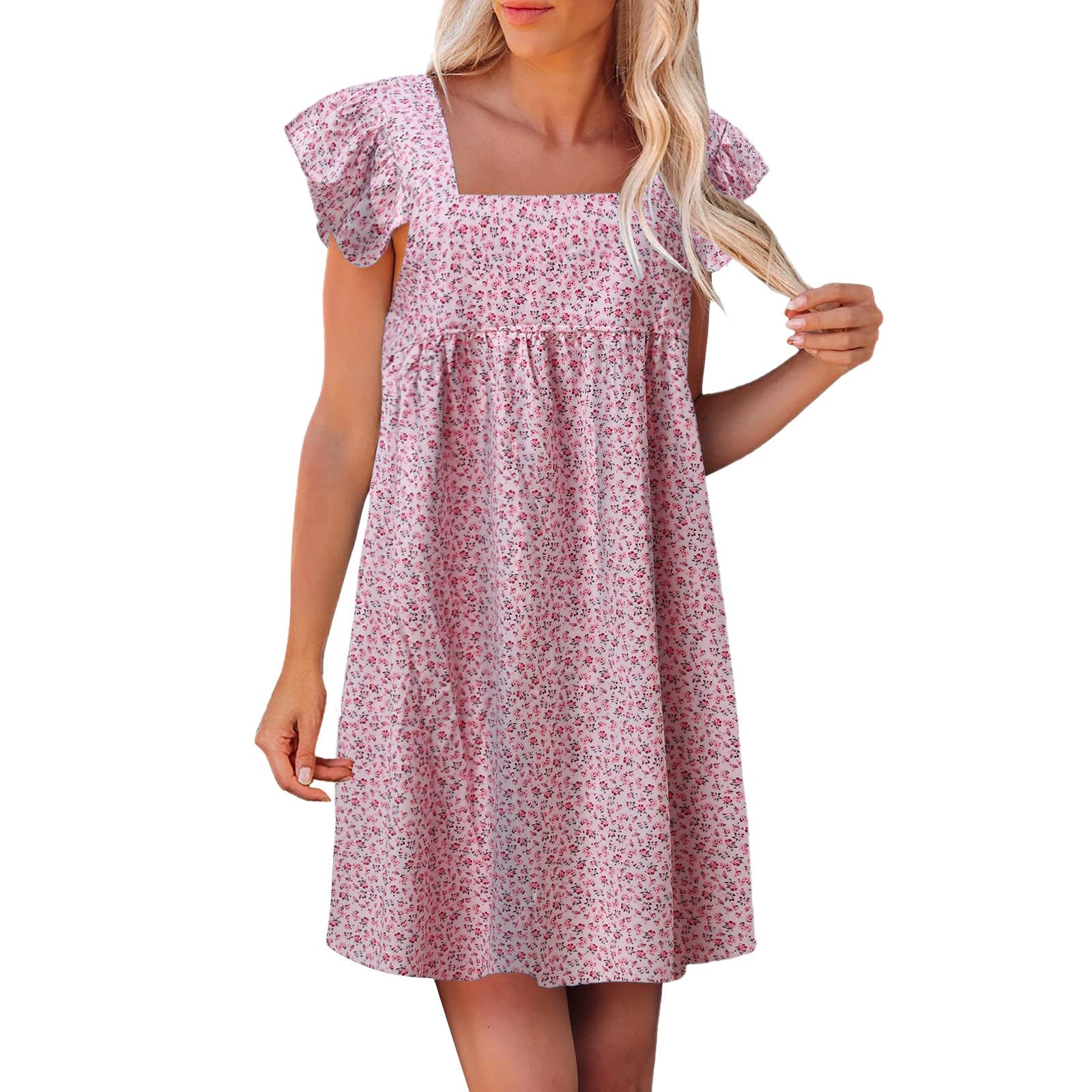 Elegant Women's Summer Dress with Collar & Pockets - Sleeveless Puffles Black Tie Sleeve Dress for Casual Outings, Beach Vacations & Special Occasions