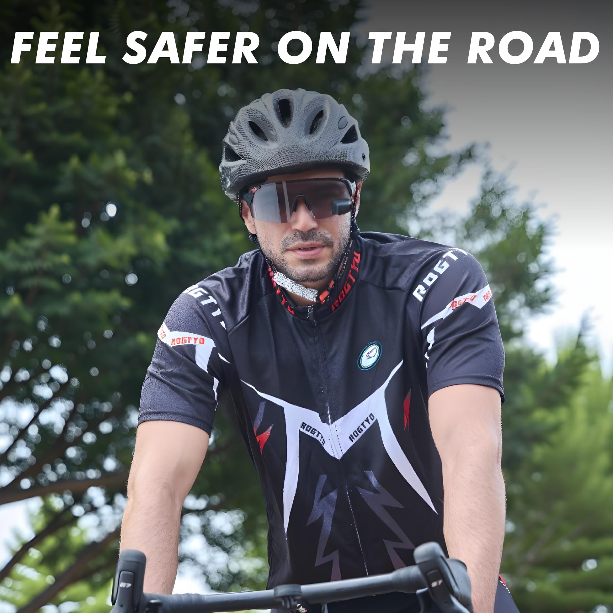 Cycling Glasses with Rear-view Mirror - UV400 Protection Sports Sunglasses for Men & Women - Lightweight Cycling Goggles for Road Biking & Mountain Cycling - Perfect for Outdoor Adventures & Commuting