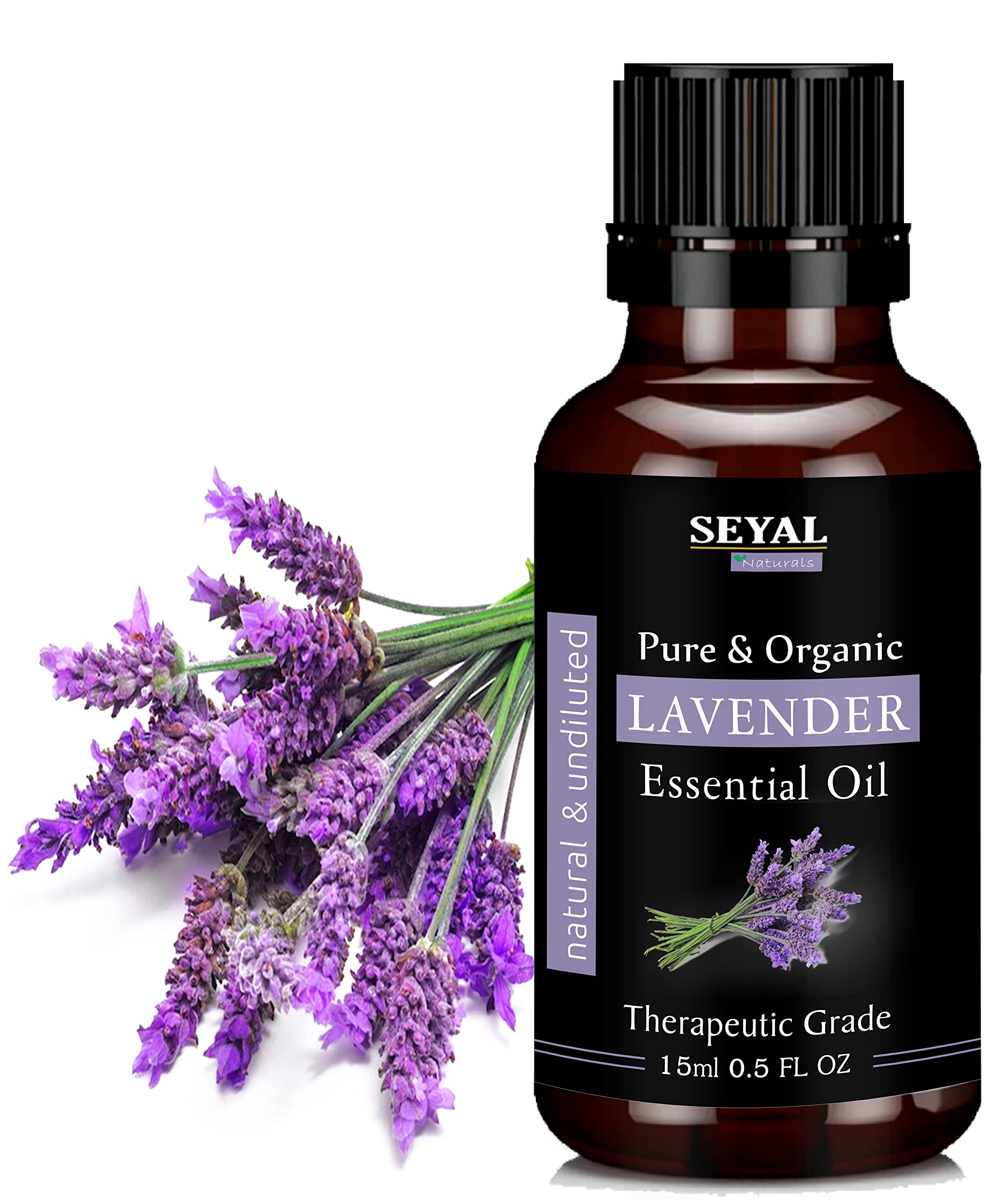 Seyal 100% Pure Natural Lavender Essential Oil for Hair, Skin & Aromatherapy | Highly Concentrated Fragrance Oil for Diffusers, Candles, Soaps & Air Fresheners | Relaxing Scent for Massage, Bath & Home Spa - 15ml
