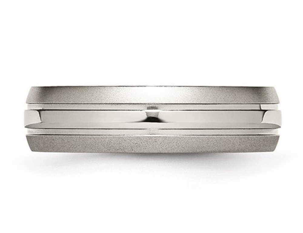 6mm Titanium Wedding Band Ring for Men - Brushed & Grooved Design, Durable & Comfortable - Perfect for Weddings, Anniversaries, and Everyday Wear