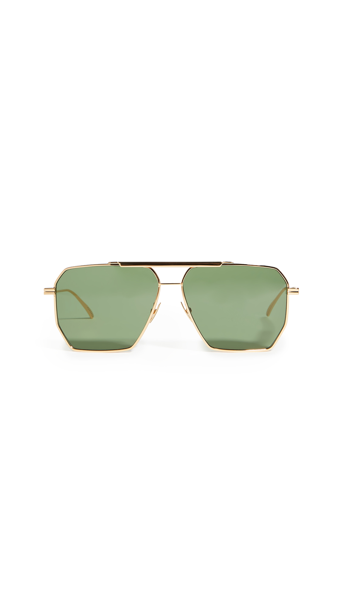 Bottega Veneta Women's Geometric Navigator Sunglasses UV Protection Luxury Designer Shades for Women - Perfect for Beach, Driving & Fashion Outfits