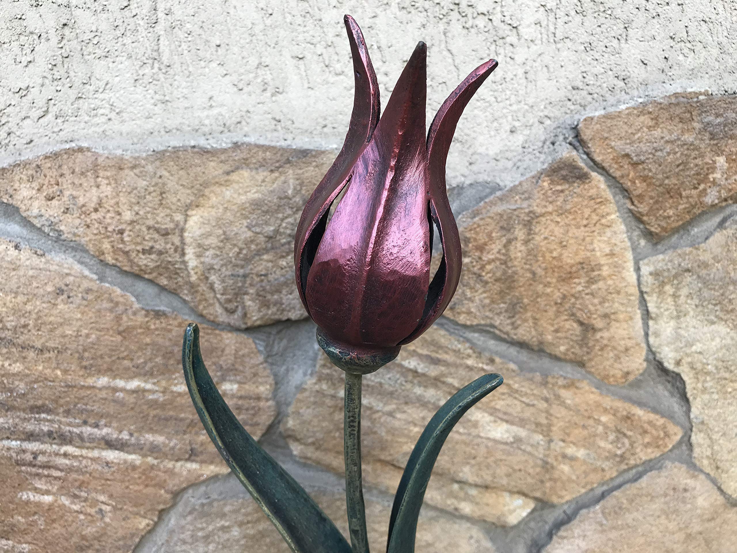 Hand-Forged Iron Tulip Flower - Unique 6th Anniversary & Mother's Day Gift for Her - Elegant Home Decor & Thoughtful Present for Special Occasions