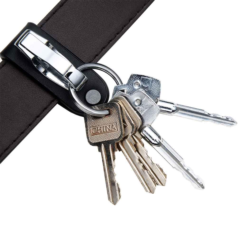 Liangery Leather Keychain for Men - Belt Loop Key Holder with Detachable Keyring | Durable Key Chain Clips for Car Keys, House Keys & Office Keys | Perfect for Everyday Carry, Travel & Outdoor Activities