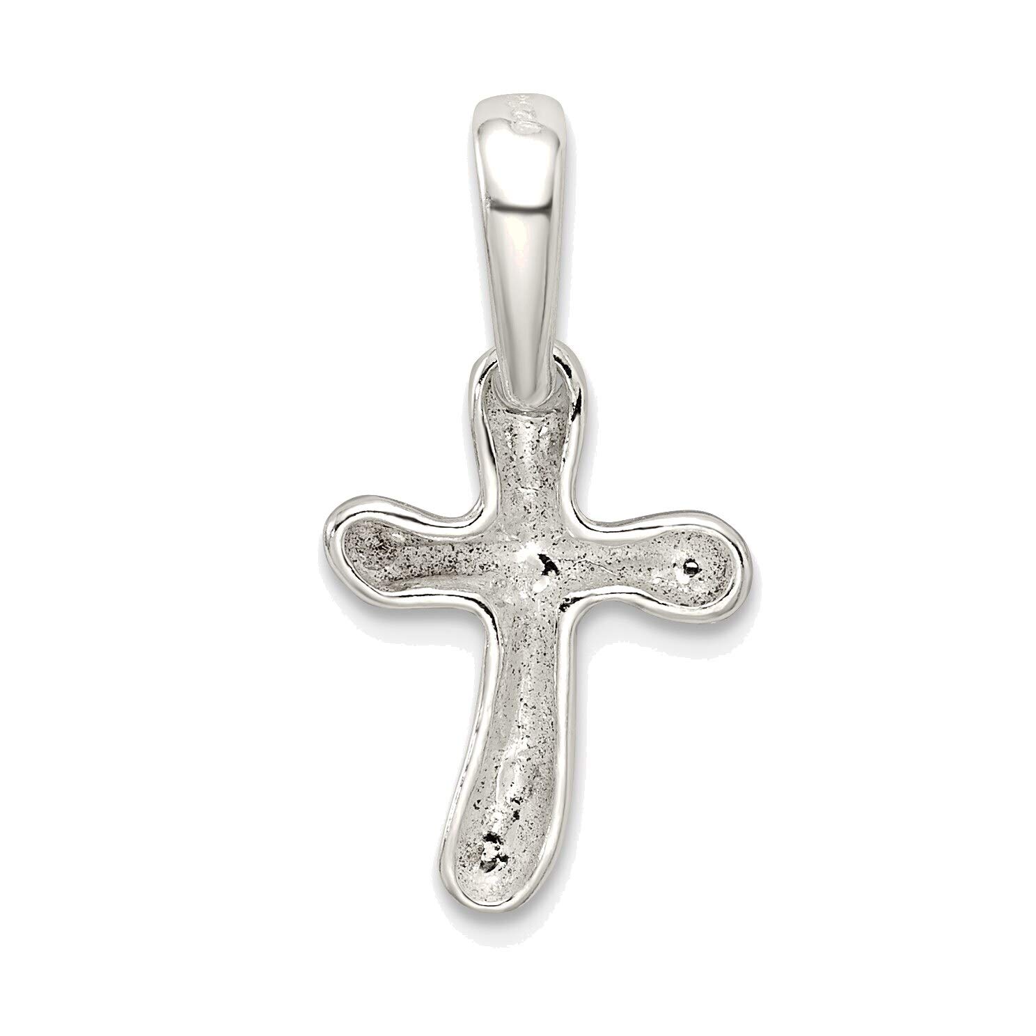 Bonyak Sterling Silver Tiny Freeform Cross Charm Pendant - Dainty Minimalist Jewelry for Everyday Wear, Gifts & Faith-Based Fashion