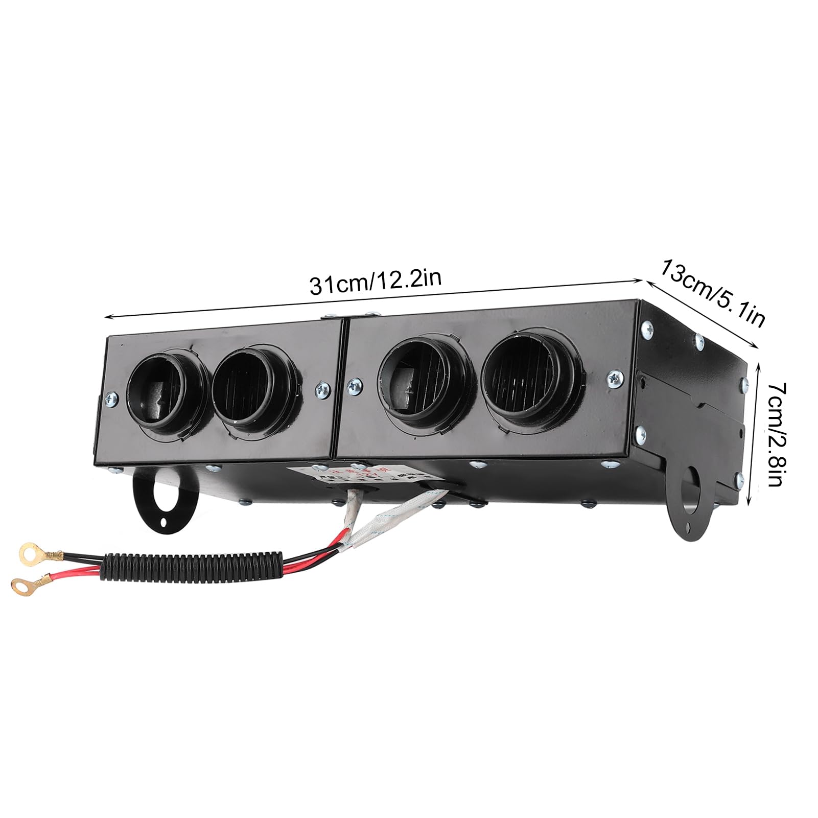 12V 800W Car Heater Fan Defroster - 4 Hole RV Automotive Heater for Windshield & Seat Warming - Perfect for Winter Driving in Trucks, UTVs, and Campers
