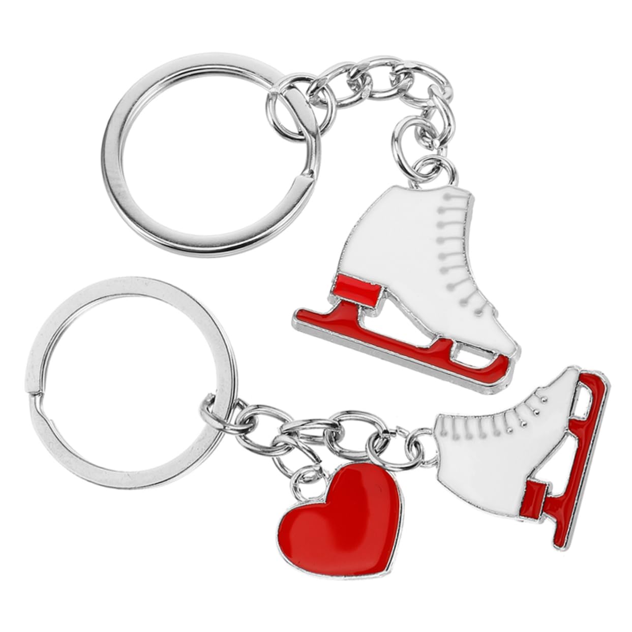 Coolhiya Small Ice Skates Keychain - Metal Hanging Keychain for Backpacks, Bags & Keys - Unique Skating-Themed Gift for Figure Skaters & Winter Sports Fans - Perfect for Backpack Decor, Keyring Accessory & Winter Festival Gifts