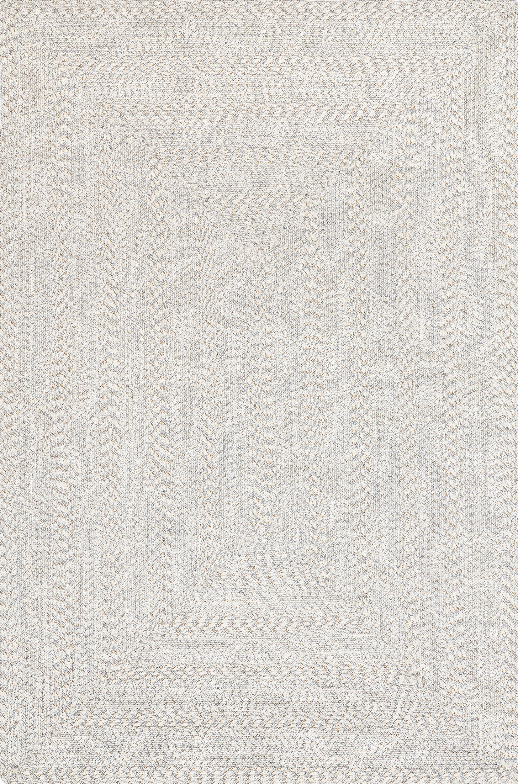Braided Textured Indoor Outdoor Area Rug - Soft Ivory Boho Chic Decor for Living Room, Bedroom, Patio & Porch