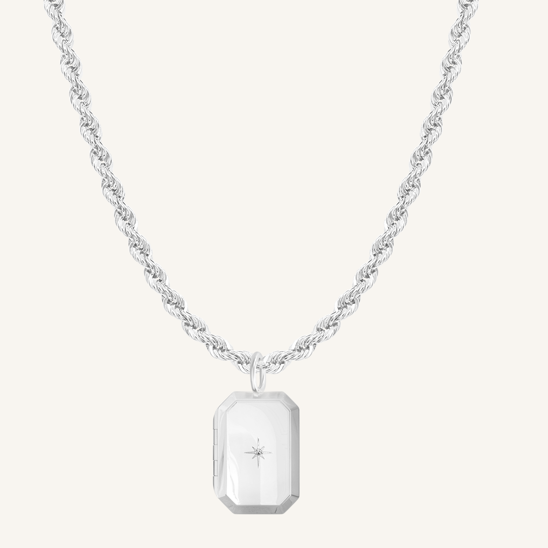 Bevel Photo Locket Necklace - Personalized Engraved Heart Pendant for Women - Perfect for Anniversaries, Valentine's Day & Memorial Gifts