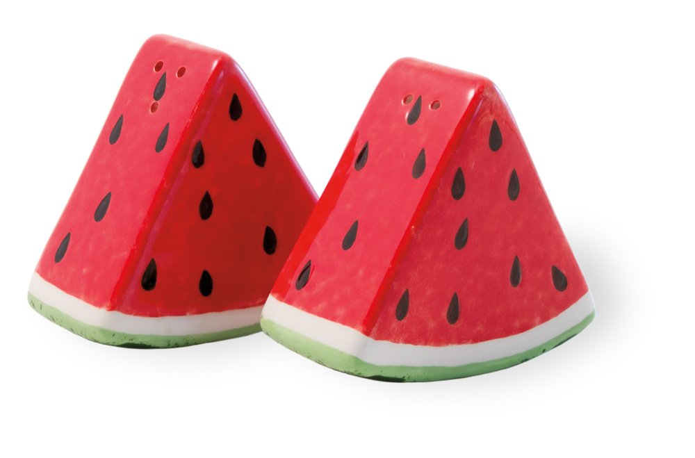 Boston International Ceramic Salt and Pepper Shaker Set - Watermelon Design for Kitchen & Dining Table Decor - Perfect for Home, Restaurant, and Gift Giving