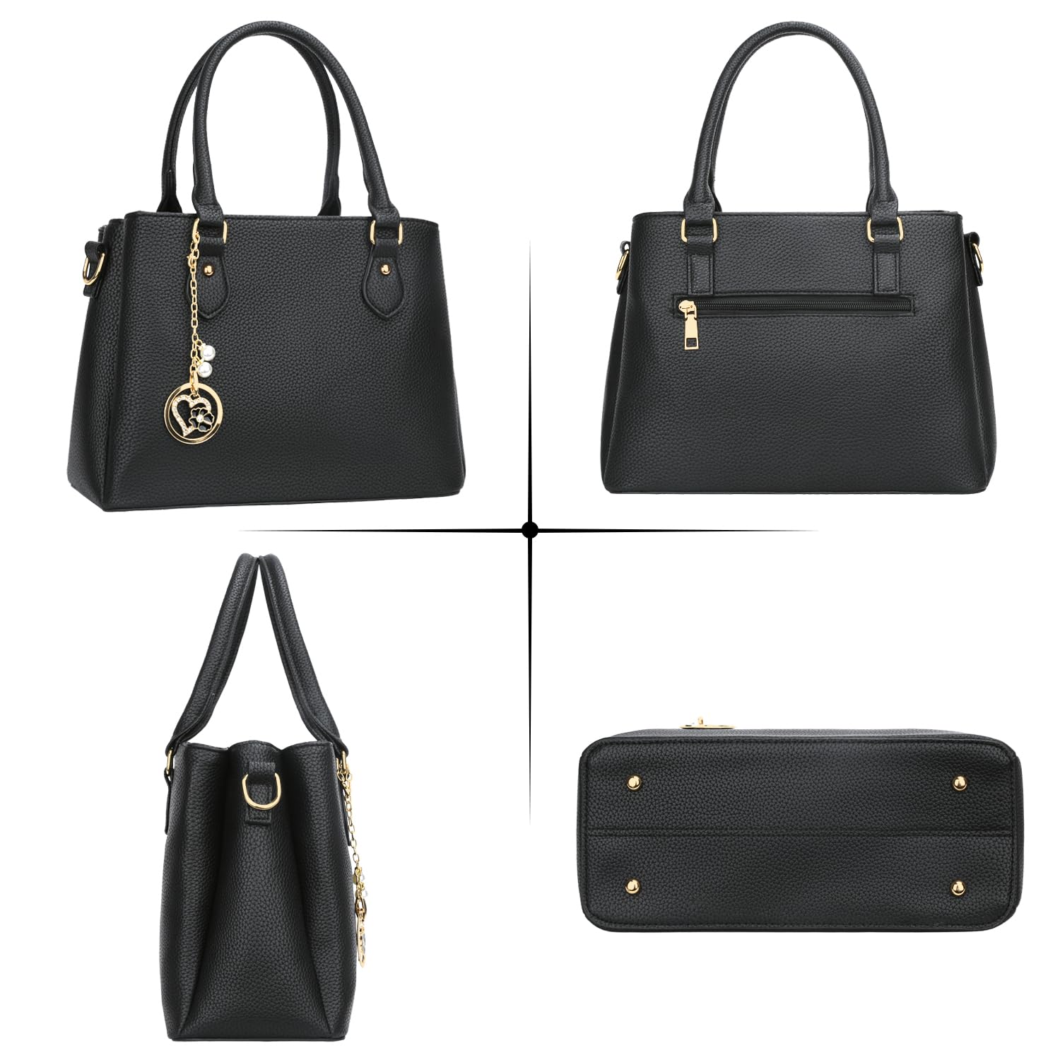 KKXIU Women's Leather Crossbody Bag with Zipper Pockets - Stylish Satchel Shoulder Handbag Purse for Work, Travel & Everyday Use