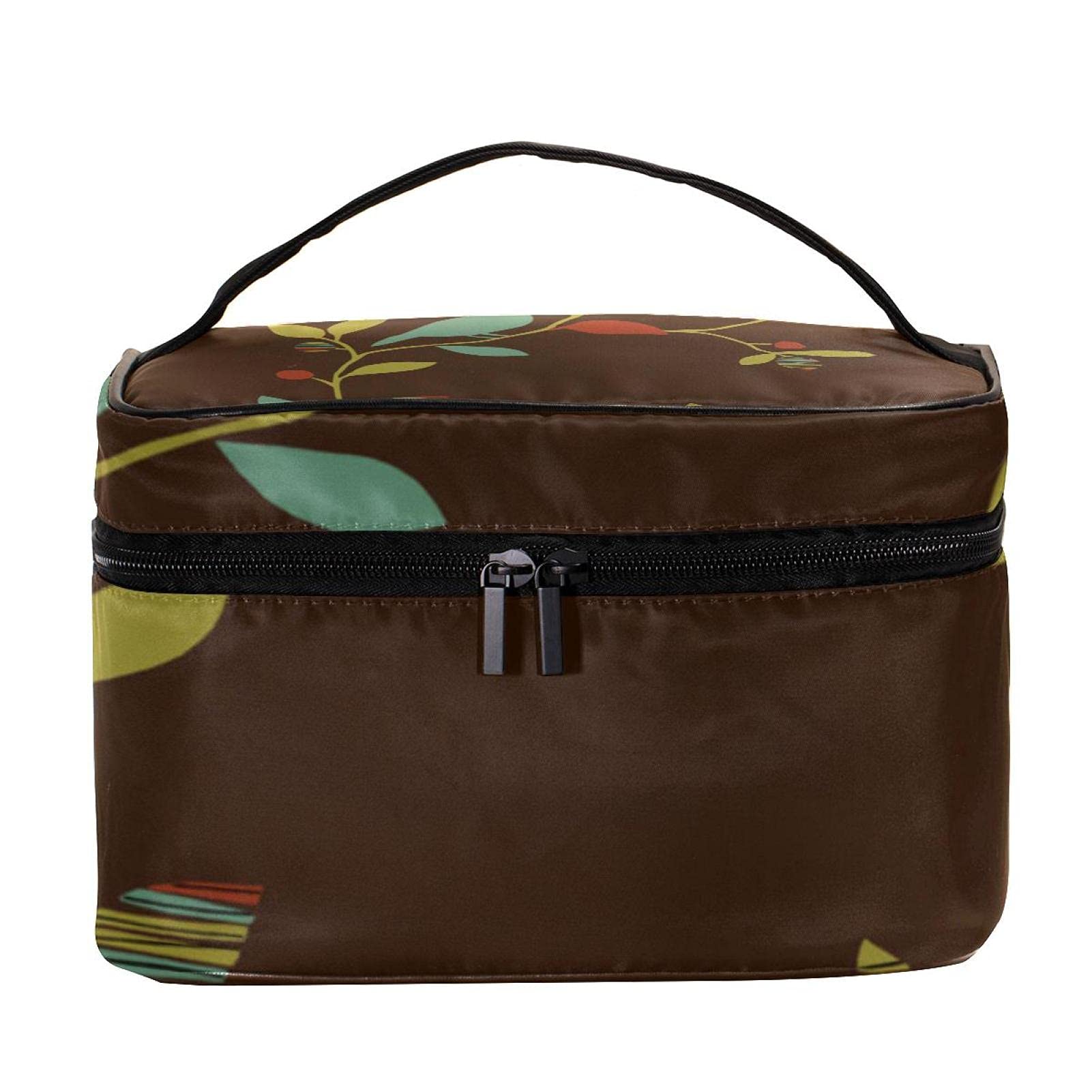 Stylish Bird Print Travel Makeup Bag - Large Cosmetic Organizer with Zipper for Women & Girls - Perfect for Vacations, Gym, and Daily Essentials Storage