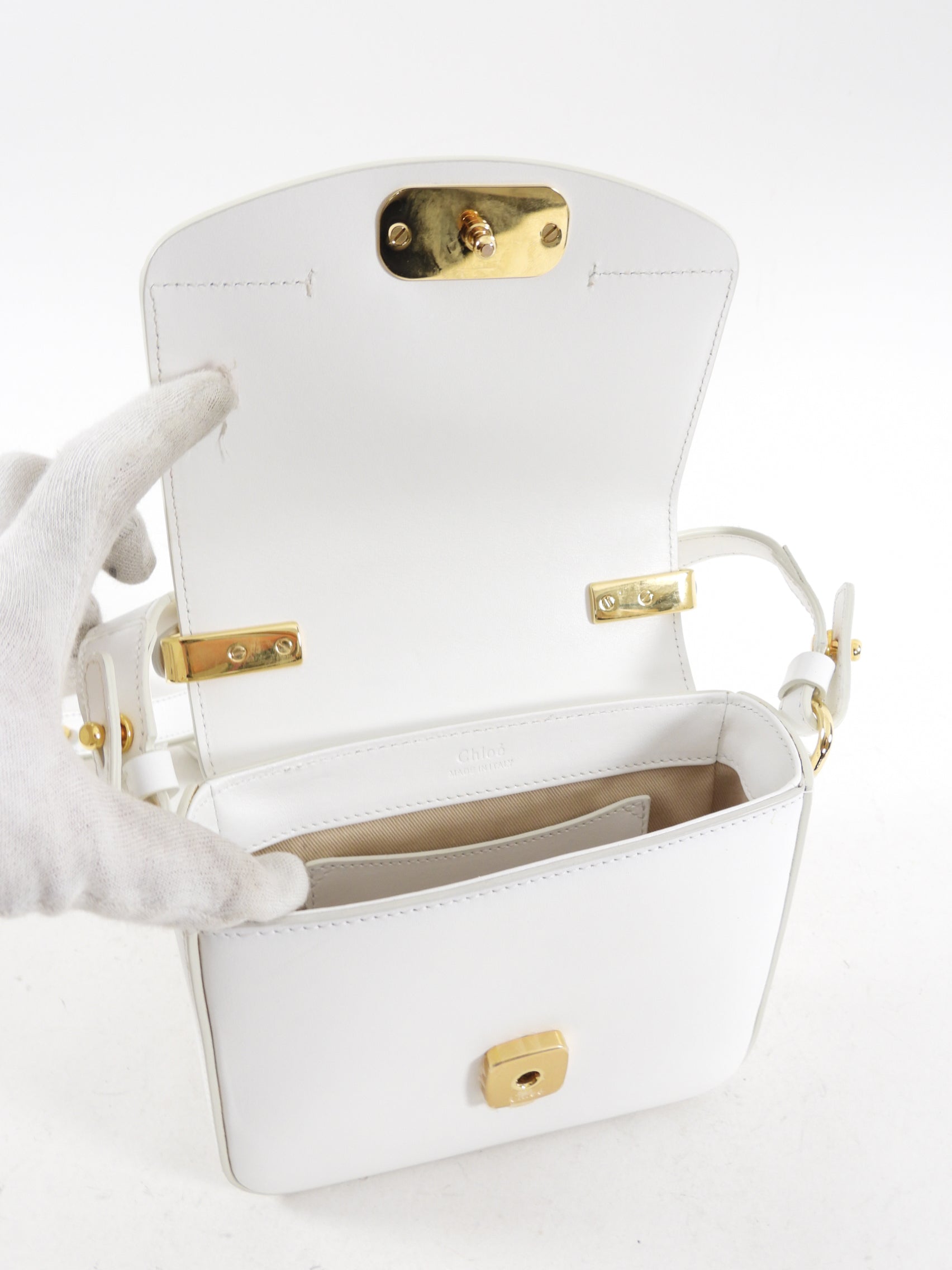 Chloe Mini C Crossbody Bag for Women - Small White Leather Shoulder Purse - Perfect for Everyday Use, Travel & Date Nights