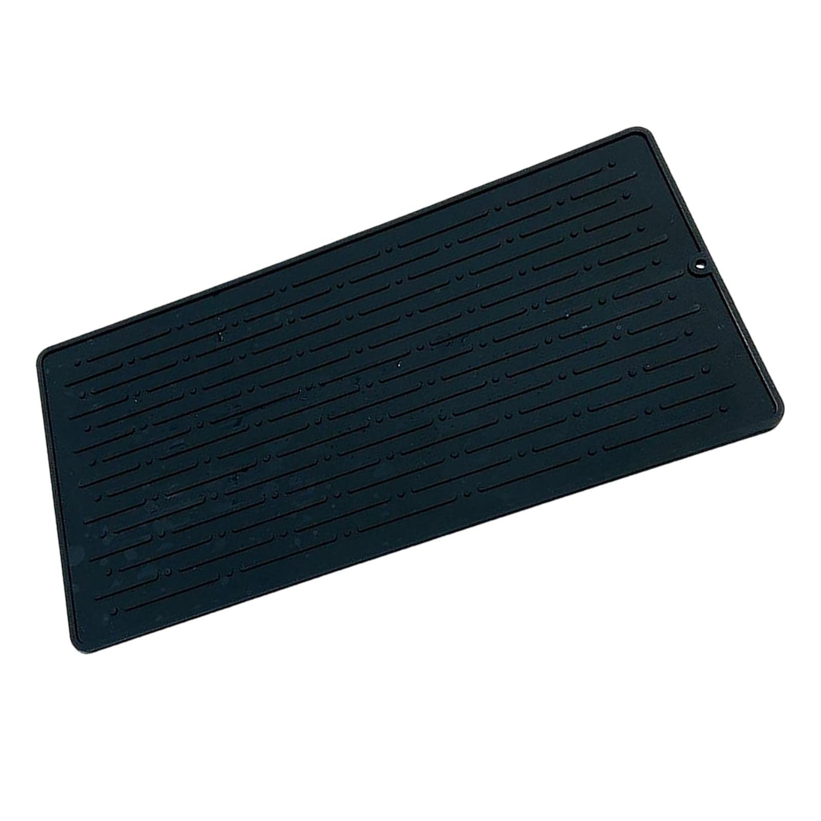 Premium Silicone Dish Drying Mat - 30x14.5cm Non-Slip Sink & Counter Mat, Flexible Drainboard for Kitchen, Black - Perfect for Drying Dishes, Utensils & Protecting Countertops