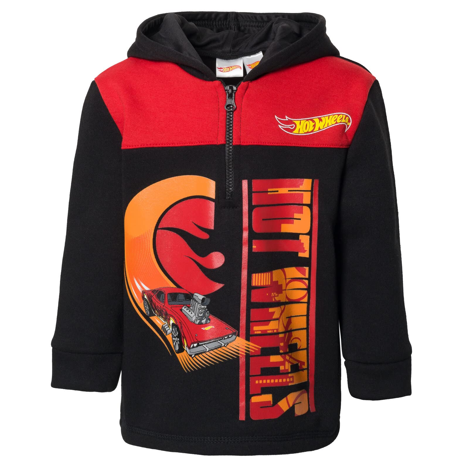 Hot Wheels Half Zip Hoodie for Toddlers & Kids - Comfortable & Stylish Pullover for Boys & Girls - Perfect for Playtime, School & Outdoor Adventures
