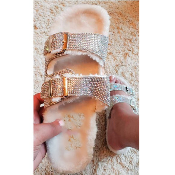 Benita Cozy Rhinestone Sandals for Women - Sparkling Summer Flip Flops with Comfortable Cushioning | Perfect for Beach, Pool Party & Casual Outings