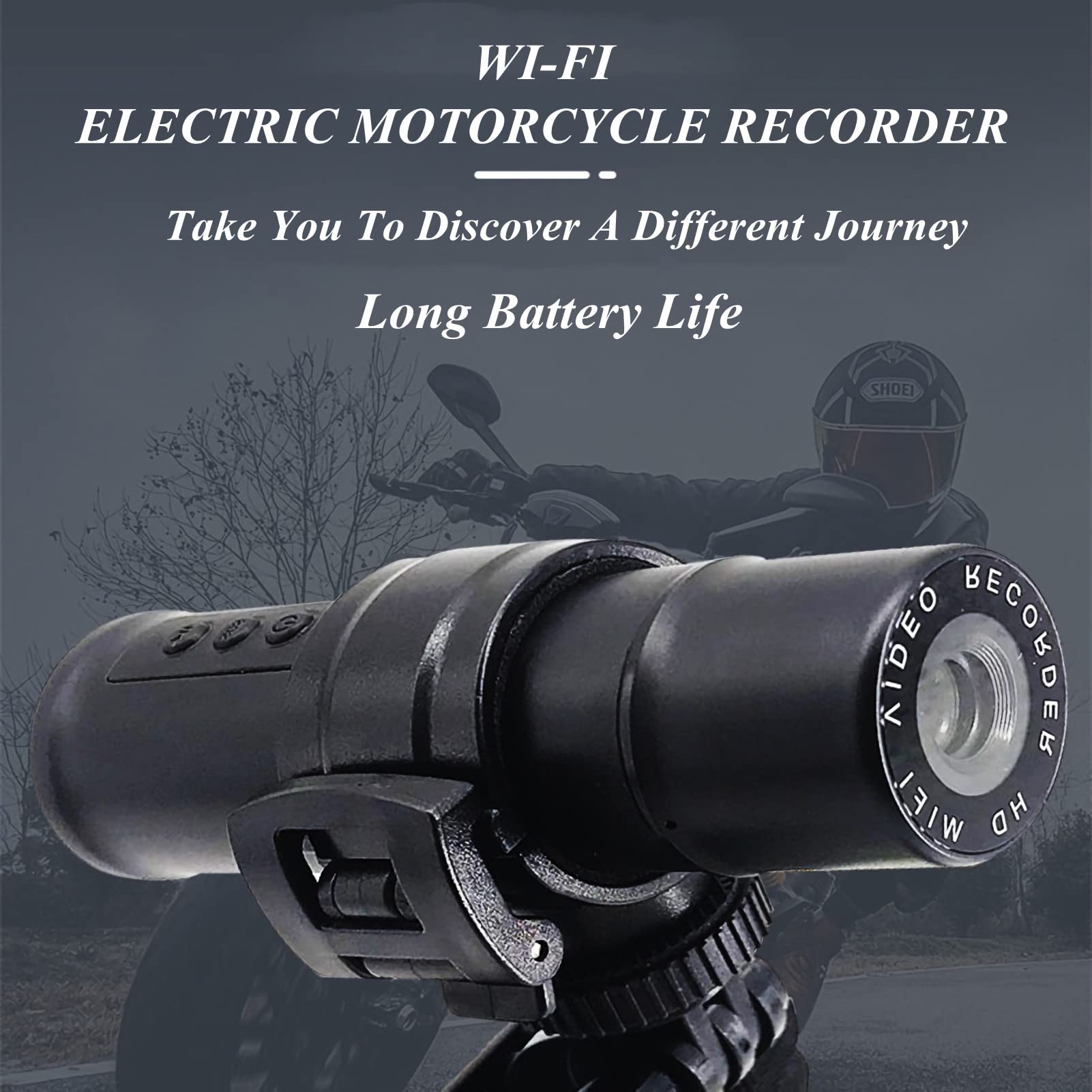 **Motorcycle Helmet Camera with WiFi - 1080P Front & Rear Dash Cam, 120° Wide Angle Action Camera for Biking & Outdoor Adventures - Loop Recording for Wilderness Riding & Cycling**