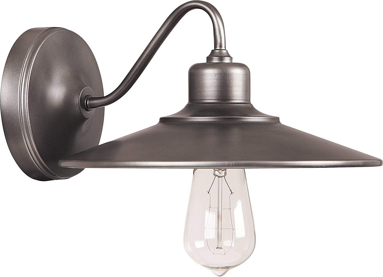 4191GR Urban 1-Light Wall Sconce in Granite Finish - Modern Indoor/Outdoor Wall Light Fixture for Living Room, Bedroom, Porch & Hallway Lighting