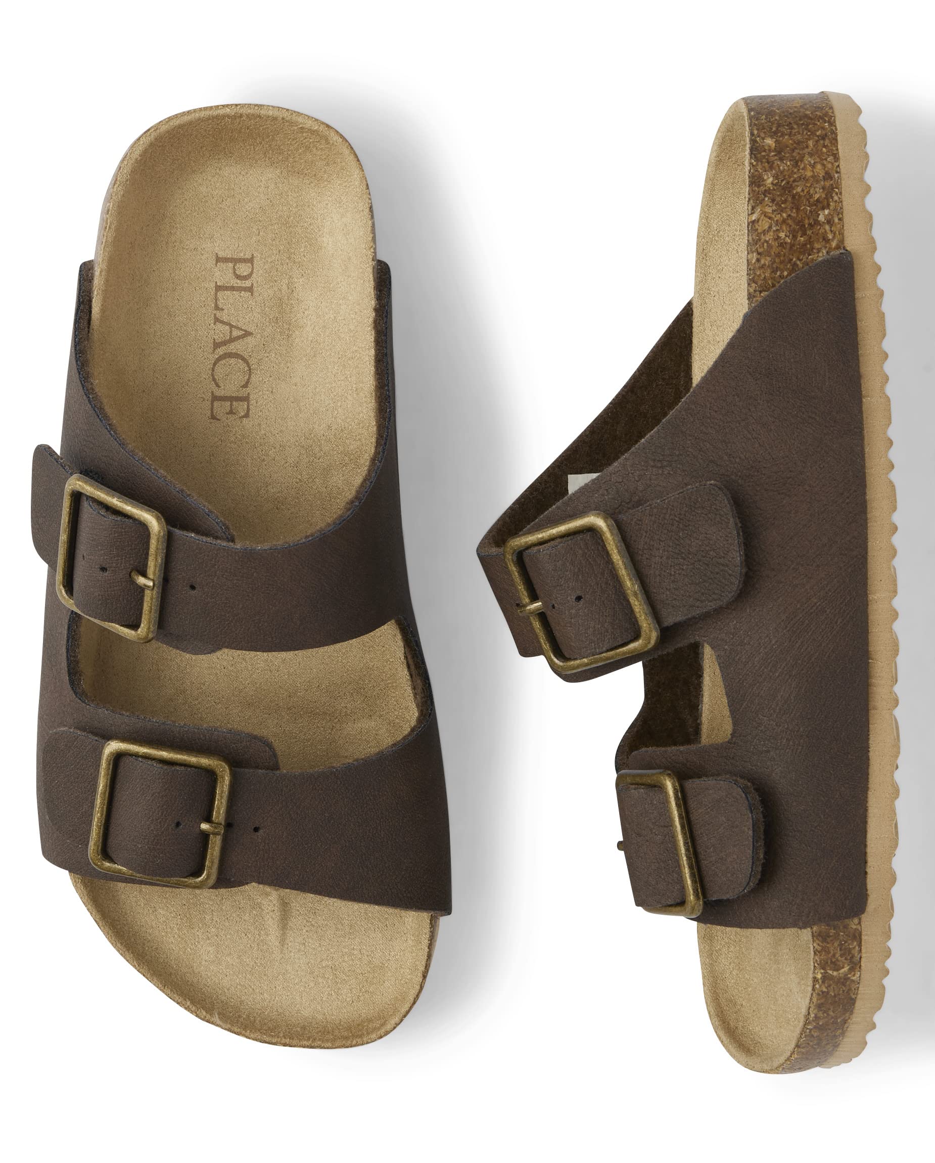 The Children's Place Boys' Adjustable Buckle Slide Sandals - Comfortable Kids' Summer Shoes for Beach, Pool & Outdoor Play