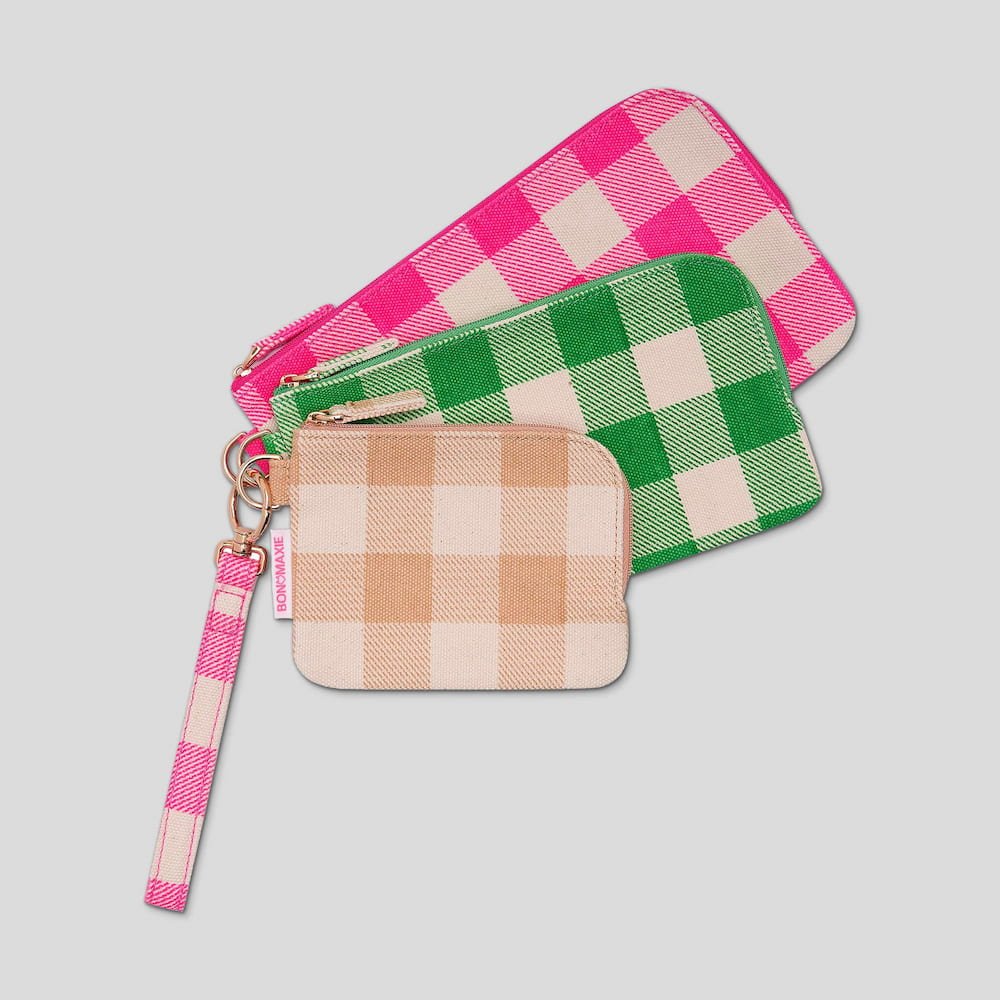 Bag Buddies Organizer Pouch Set - Gingham Pattern for Travel, Office & Daily Essentials Storage | Waterproof & Durable