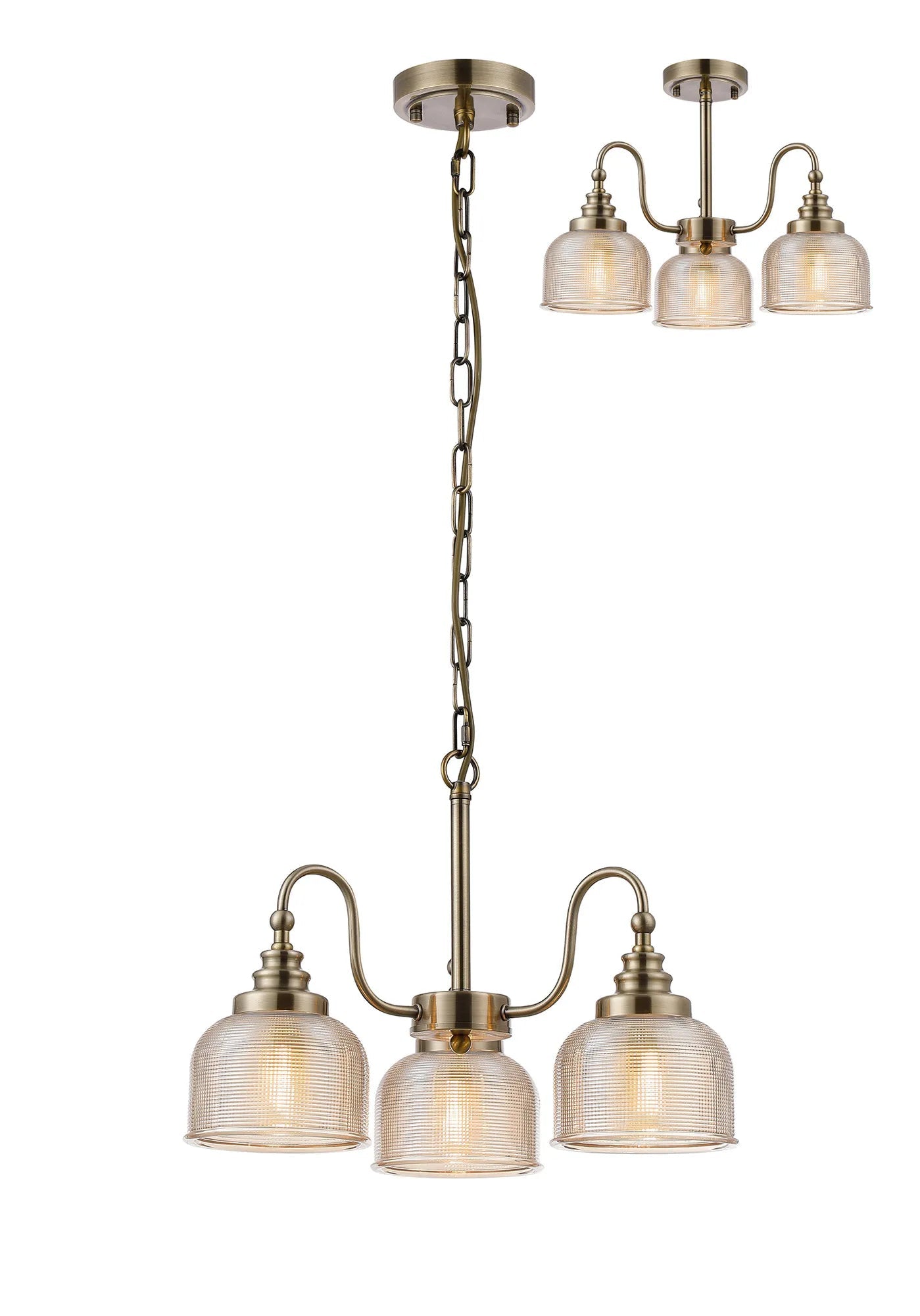 Cleron 3/5/8Lt Semi Flush Mount Pendant Light Fixture - Modern Ceiling Lighting in Multiple Colors for Living Room, Bedroom & Dining Room
