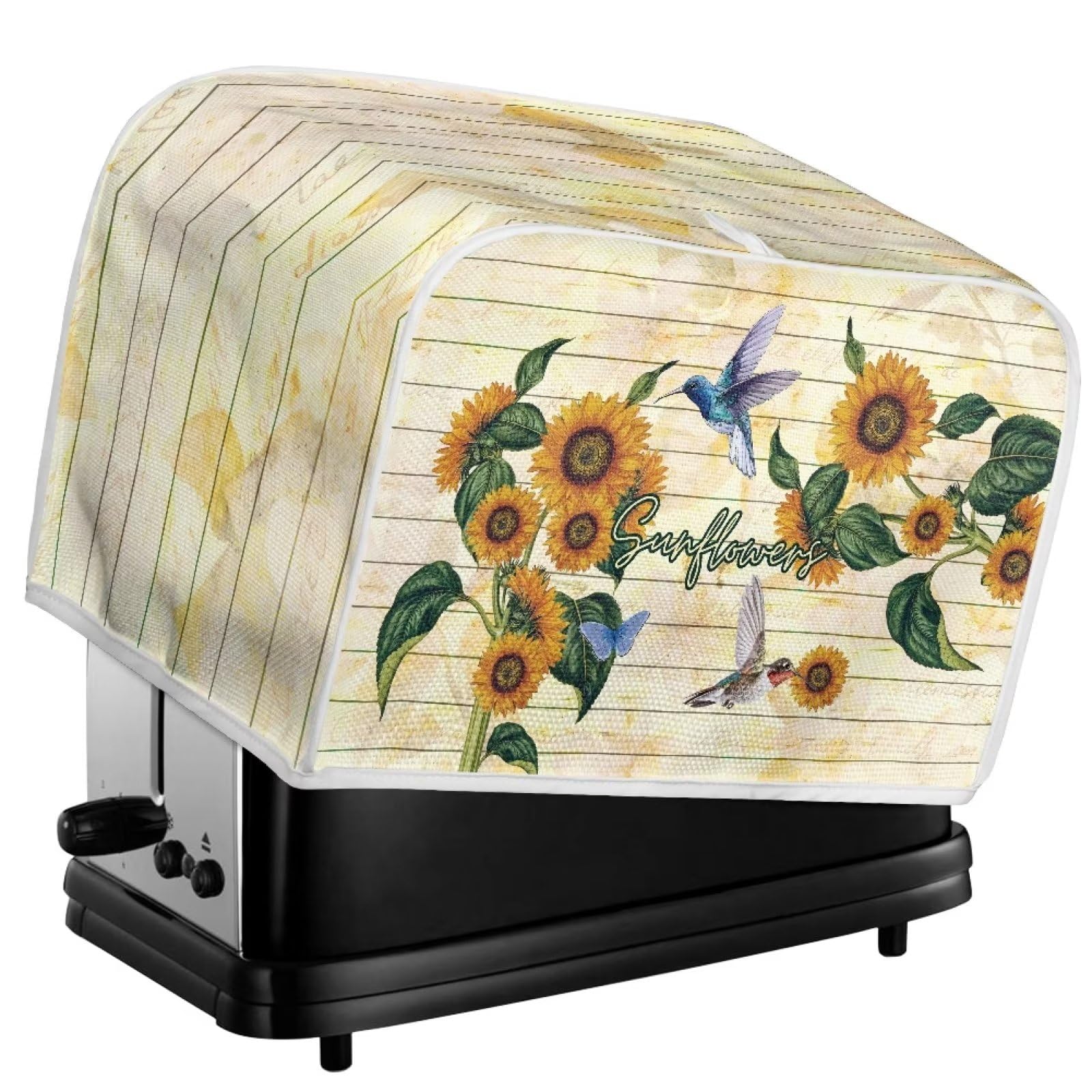 Sunflower Bird 4-Slice Toaster Cover - Stain Resistant Bakeware Protector & Decorative Kitchen Accessory for Bread Makers - Perfect for Breakfast, Tea Time, and Kitchen Decor