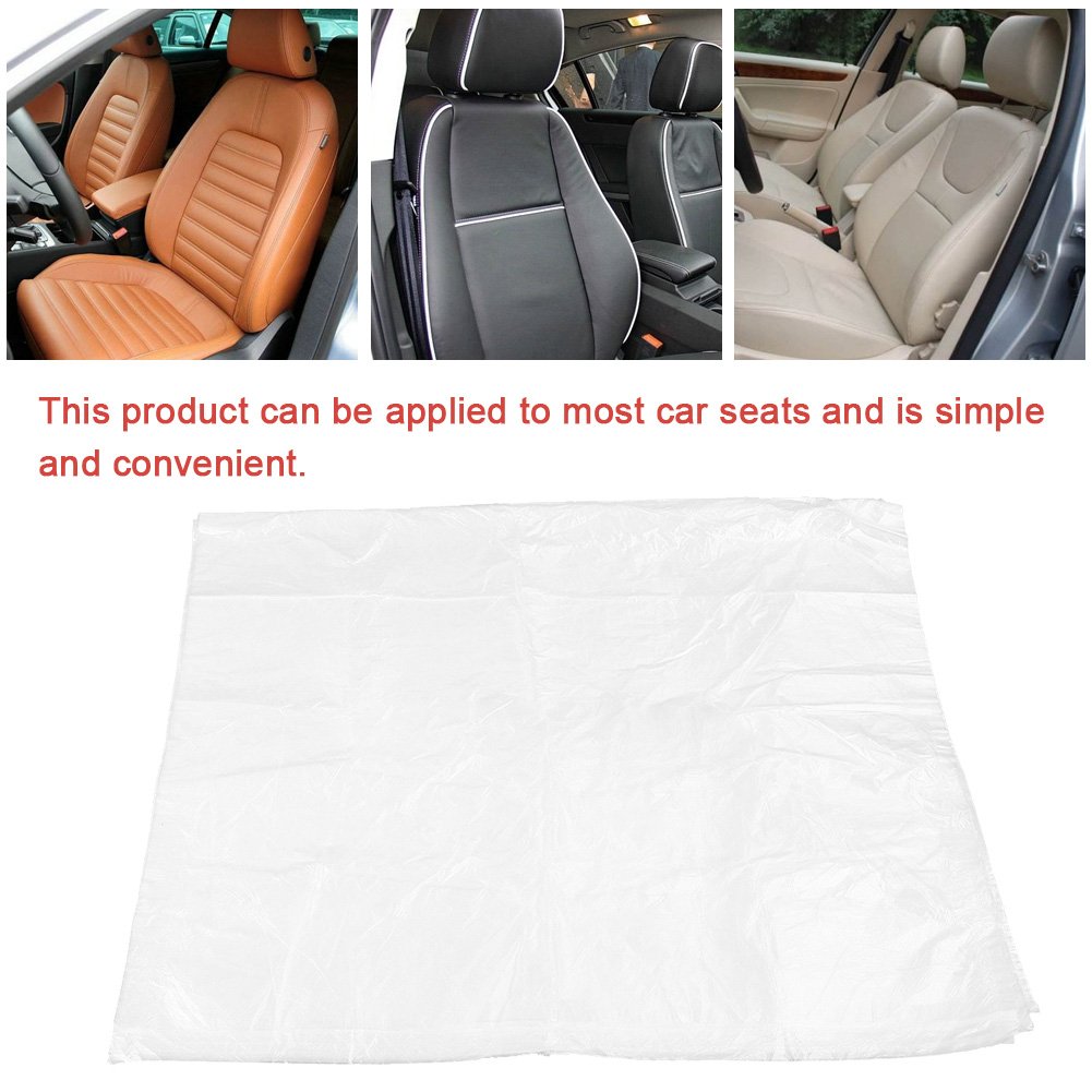 Clear Plastic Car Seat Cover - 100PCS Disposable Transparent Seat Protectors for Car, Office, and Home Furniture Protection