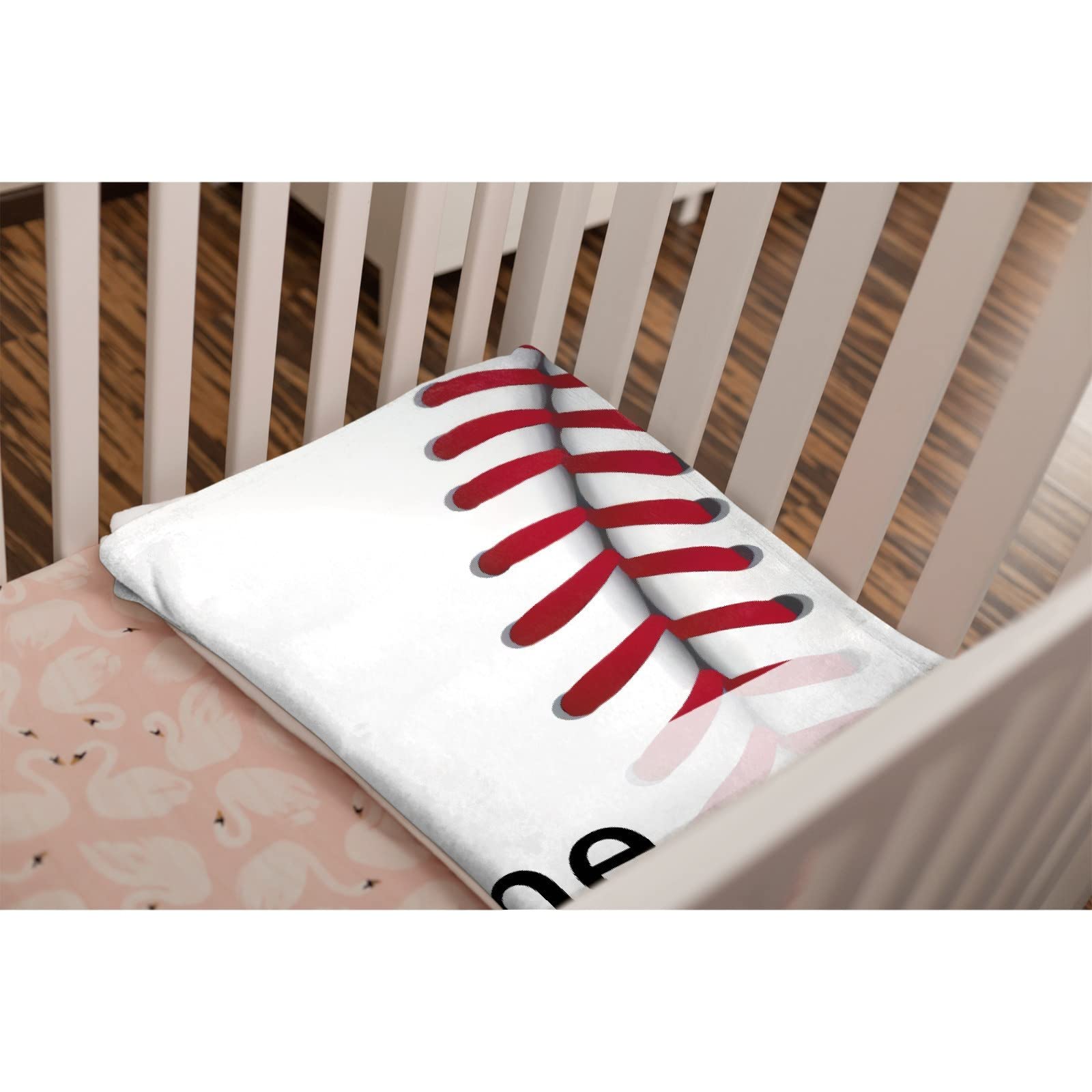 Custom Monogram Baseball Texture Blanket for Babies, Toddlers, Adults - Personalized 90