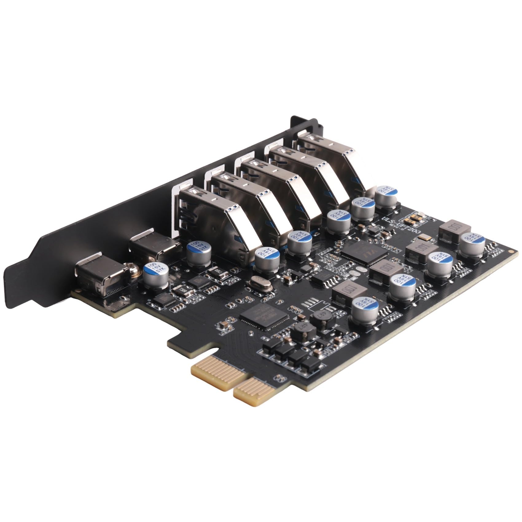 Uhidka PCI-E to USB 3.0 7-Port Expansion Card - PCI Express USB 3.2 Gen 1 Adapter Card - Internal USB 3 Hub Converter for Desktop PC - Expand Connectivity for Gaming, VR, Printers & External Storage
