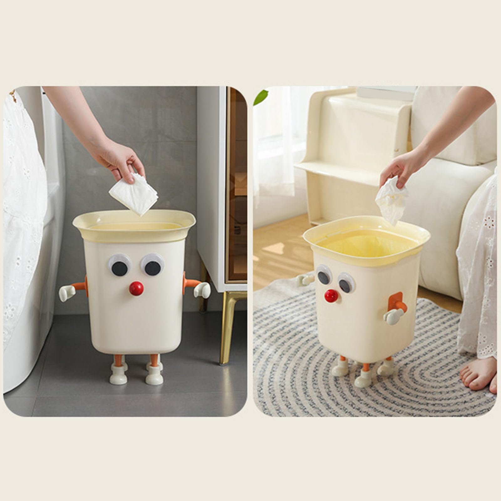 Funny Large Eye Trash Bin - DIY Kitchen Garbage Can for Office, Kids Bedroom, Bathroom & Home Decor | Eco-Friendly Waste Container for Organizing Spaces