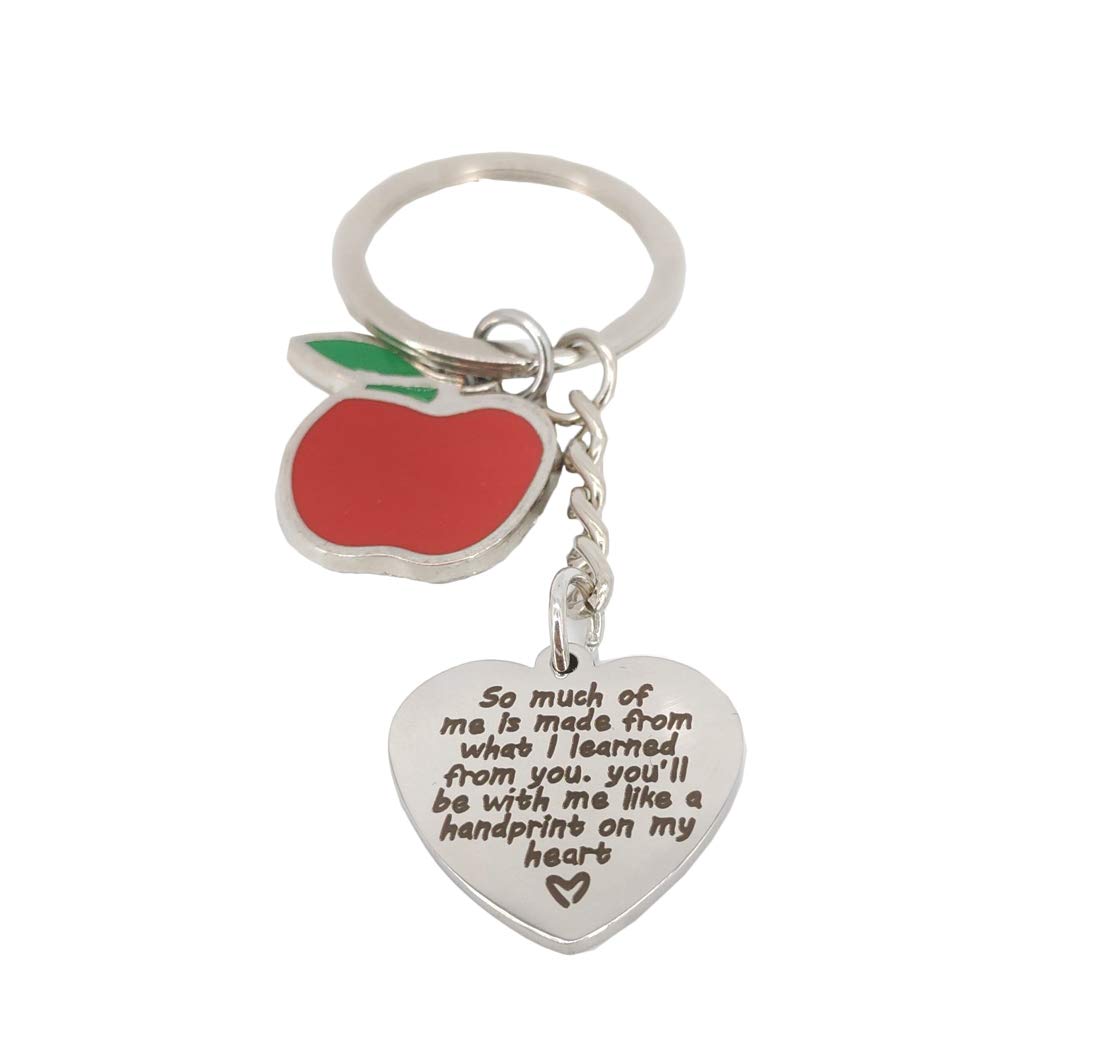 **Best Teacher Appreciation Gifts for Women & Men – Heart & Apple Keychain – Bulk Funny Teacher Keyrings for Teacher’s Day, Birthday, Graduation, Valentine’s Day & Christmas – Perfect for Preschool Educators & Thank You Gifts**