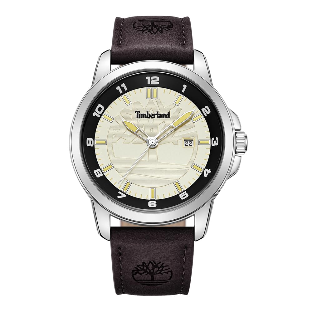Timberland Classic Three-Hand Quartz Analog Watch for Men - Waterproof & Durable Outdoor Wristwatch for Hiking, Camping, and Everyday Wear