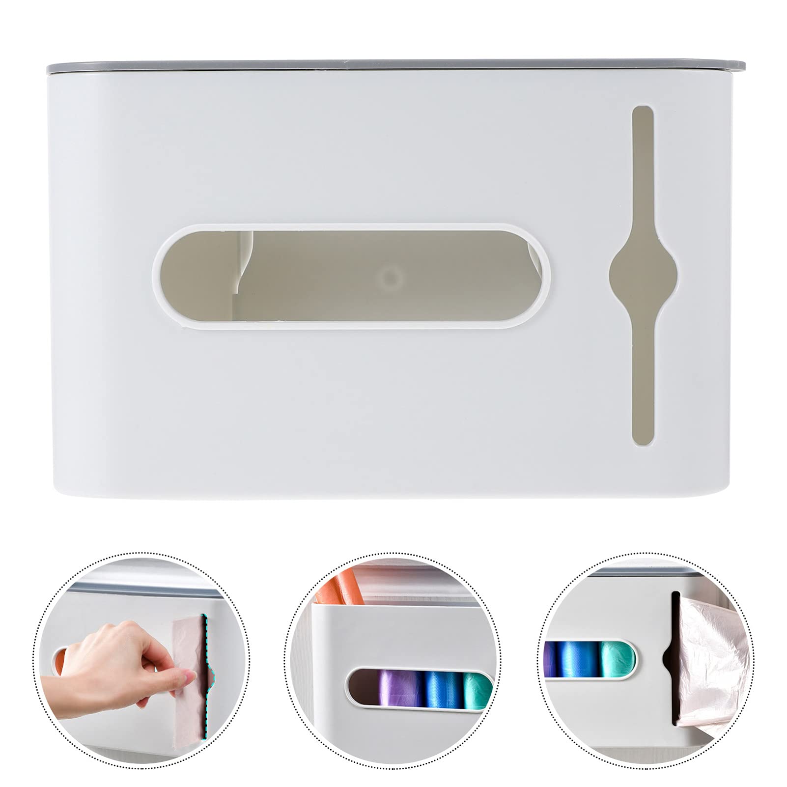 DOITOOL Wall Mounted Trash Bag Dispenser - No Punching Garbage Bag Holder, Kitchen Organizer with Punch-Free Design for Easy Storage | Perfect for Kitchen, Bathroom, Garage & RV Organization