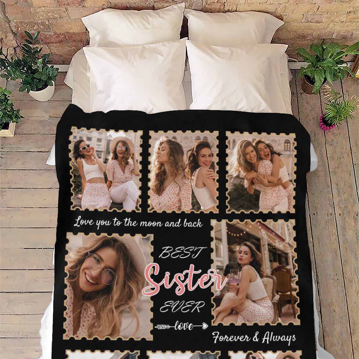MyPupSocks Personalized Best Friend Blanket - Custom BFF Throw for Women & Teen Girls, Best Sister Ever Gift, Forever and Always Friendship Keepsake, 40x50 Christmas & Birthday Gift for Cozy Bedroom & Living Room Use