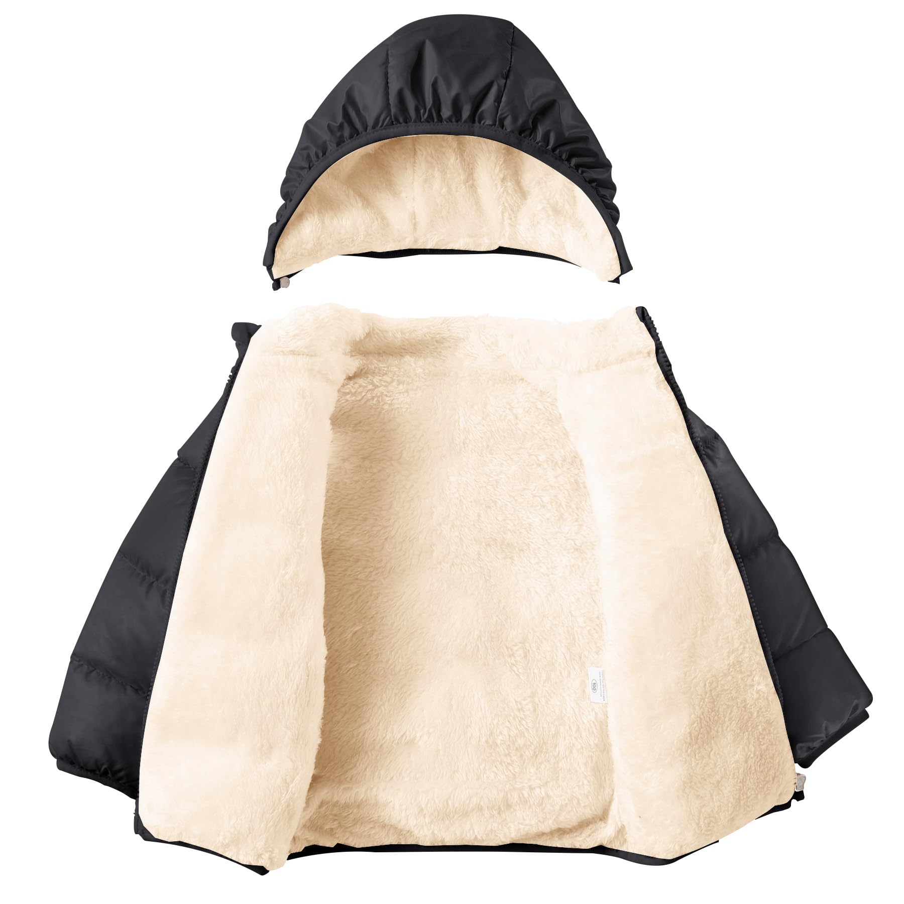 **Warm Fleece Hooded Jacket for Baby Boys & Girls - Thick Winter Coat for Toddlers - Cozy Outerwear for Cold Weather Playdates & Outdoor Adventures**