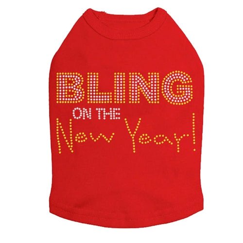 Stylish New Year Dog Tank Top with Bling - Multiple Colors for Festive Pet Outfits & Holiday Celebrations