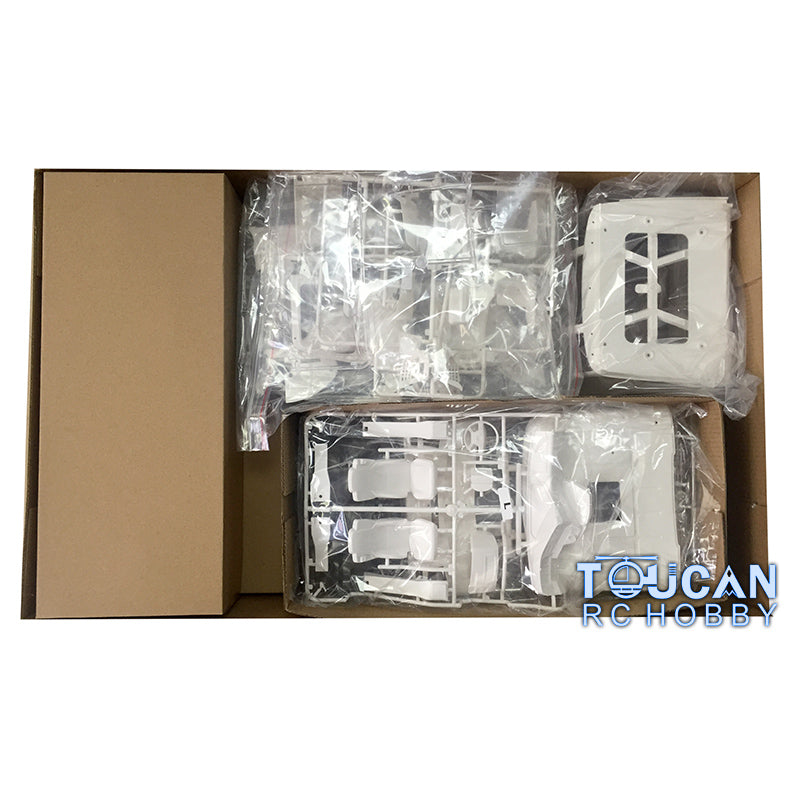 1/14 Scale 6x4 Unpainted RC Tractor Truck Kit with 3 Axles, 35T 540 Motor & Openable Doors - DIY Radio Control Hobby Model for Off-Road Adventures & Construction Site Play