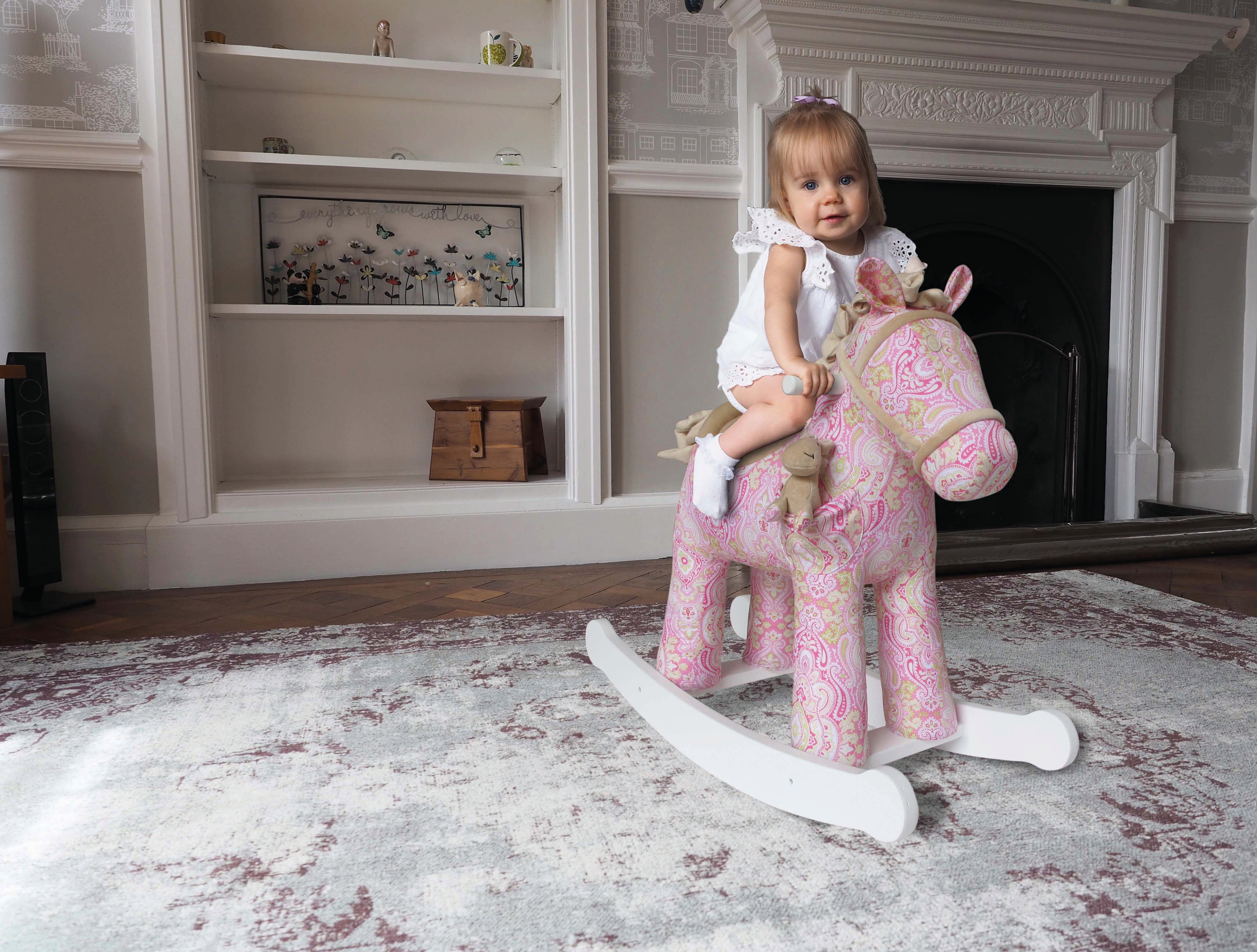 Pixie & Fluff Wooden Rocking Horse for Kids - Classic Nursery Decor & Toddler Ride-On Toy - Perfect for Playrooms, Bedrooms & Gift Giving