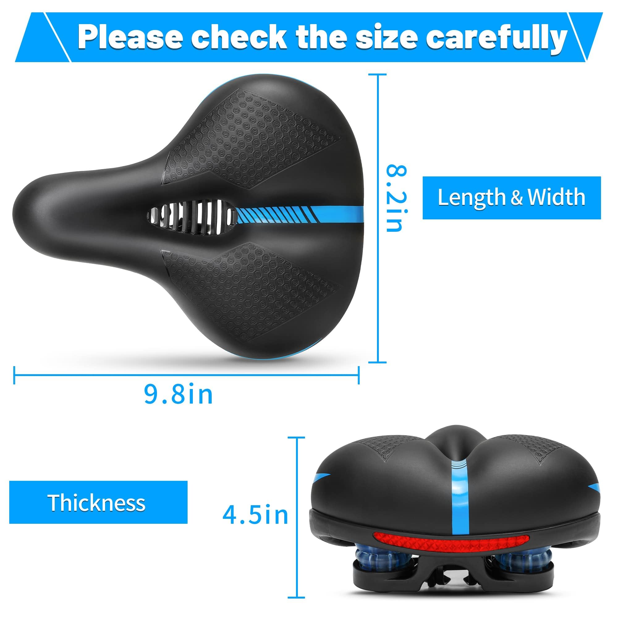 Comfortable Memory Foam Bike Seat for Men & Women - Thick Soft Bicycle Saddle Cushion - Universal Replacement for Mountain Bike, Ebike, Beach Cruiser & Stationary Bikes - Perfect for Commuting, Cycling & Outdoor Adventures