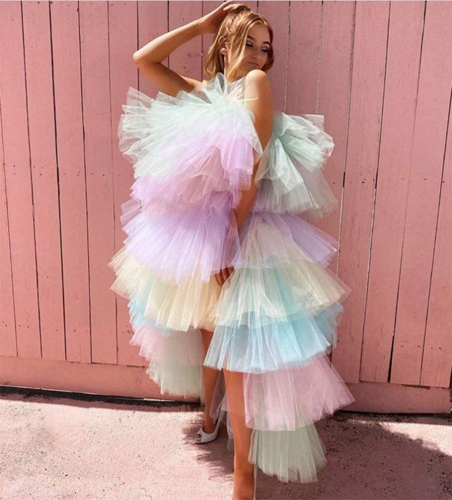 Elegant Women's Prom Evening Dresses - Multilayer Tulle Cocktail Party Gowns for Homecoming, Wedding, and Formal Events 2021