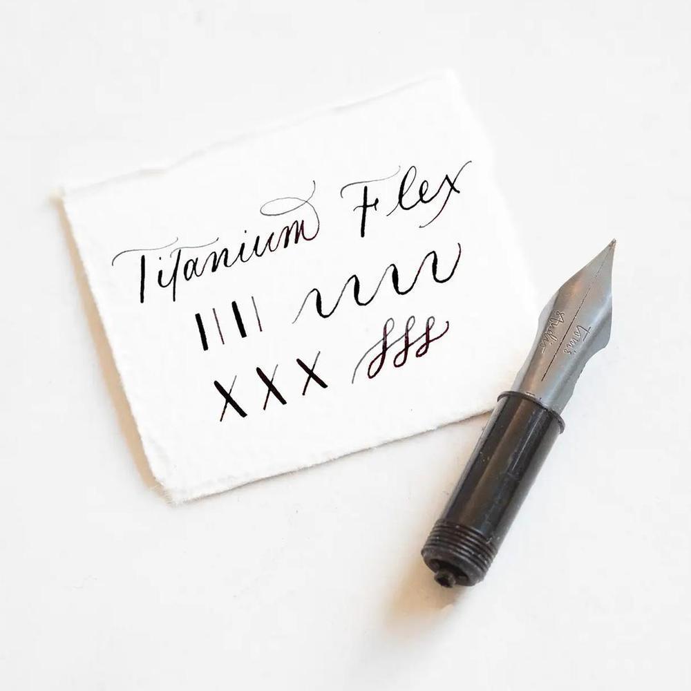 Tom's Studio Titanium Flex Fountain Pen Nib - Smooth Writing Replacement Nib for Calligraphy & Fine Writing - Ideal for Artists, Writers & Pen Enthusiasts