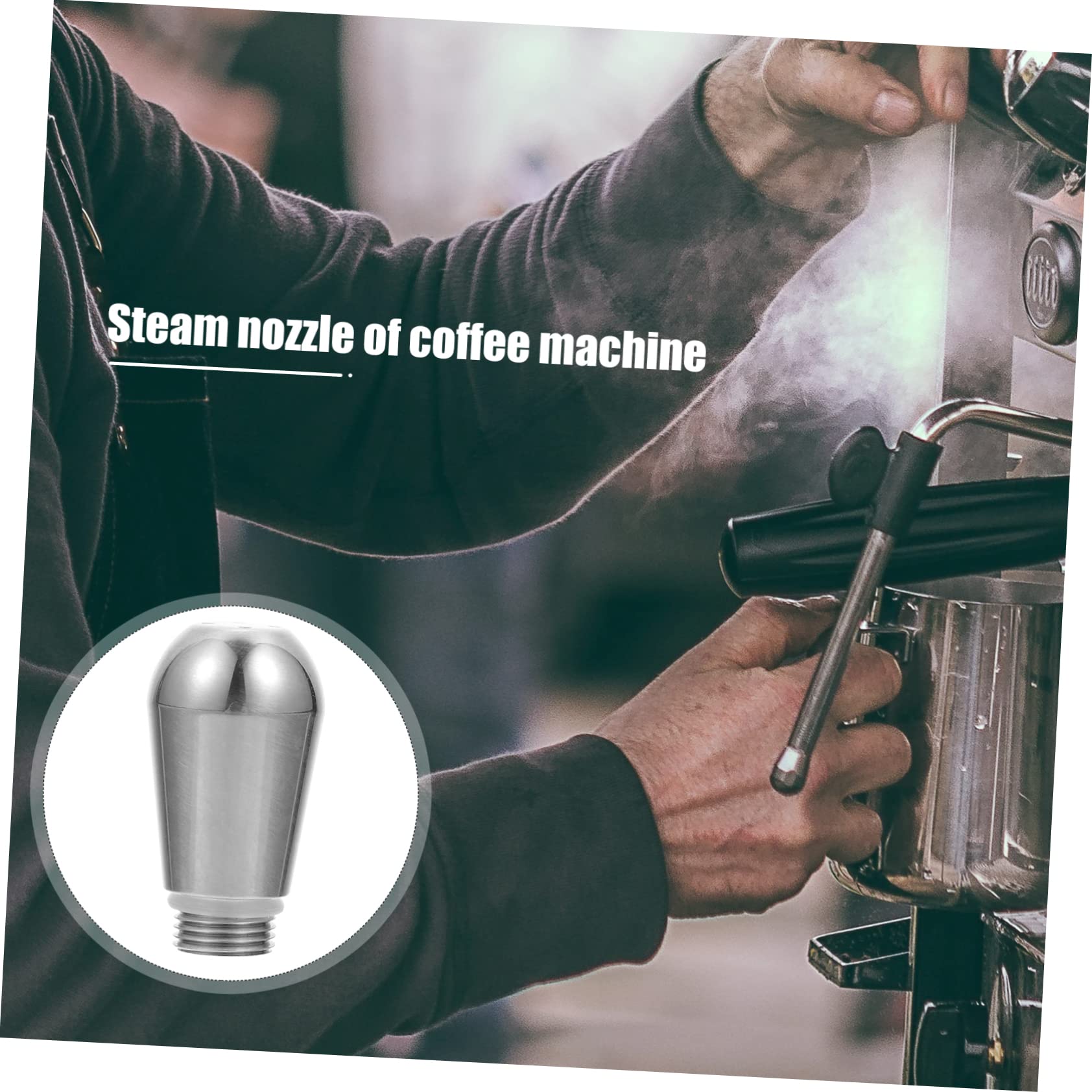 Hemoton 1Pc Reusable Stainless Steel Coffee Machine Steam Nozzle - 4 Hole Espresso Foam Maker Spout Replacement Part for Coffee Makers | Perfect for Home Baristas & Cafe Use